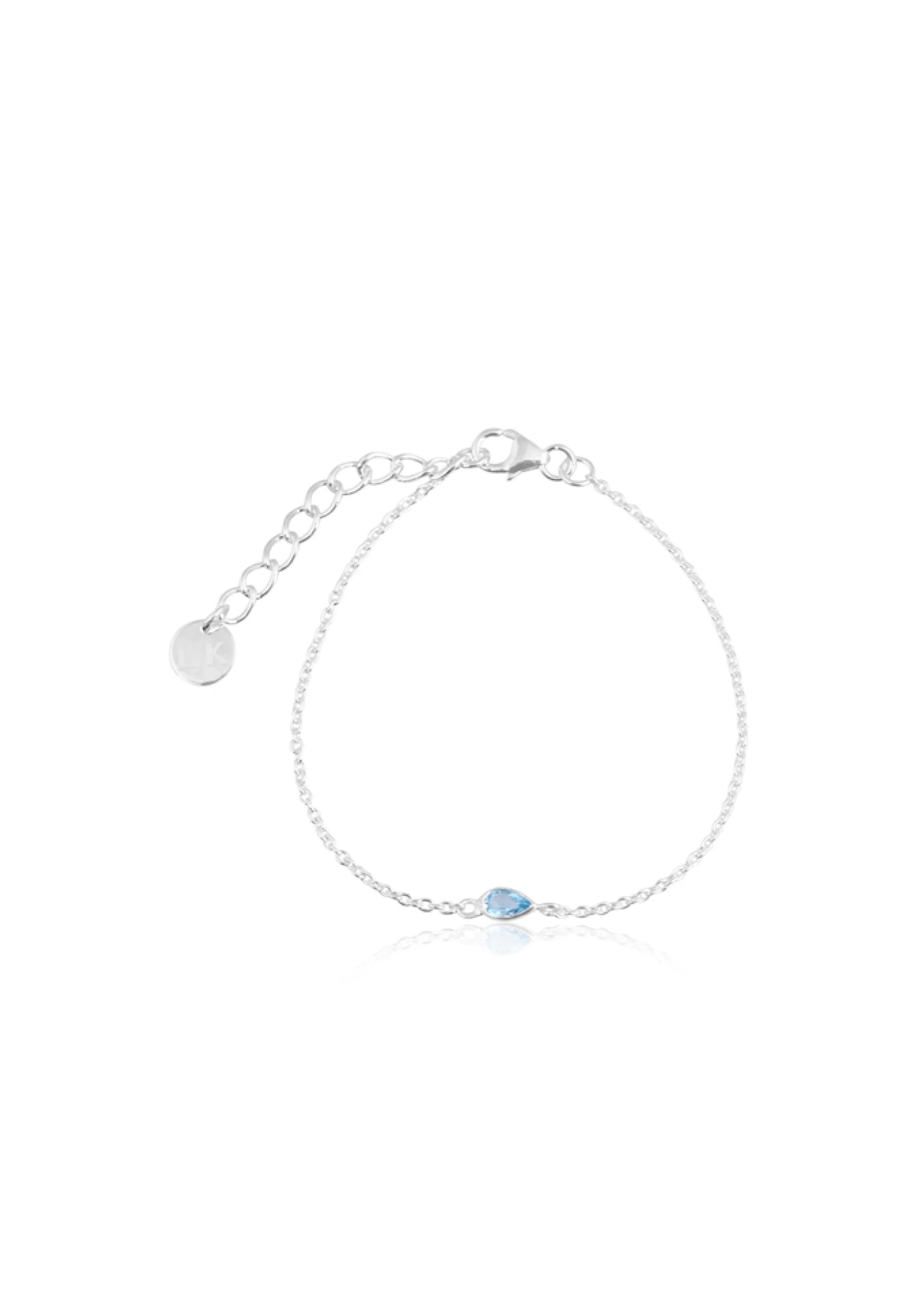 Lola Knight blue topaz bracelet silver, The White Collection Australia