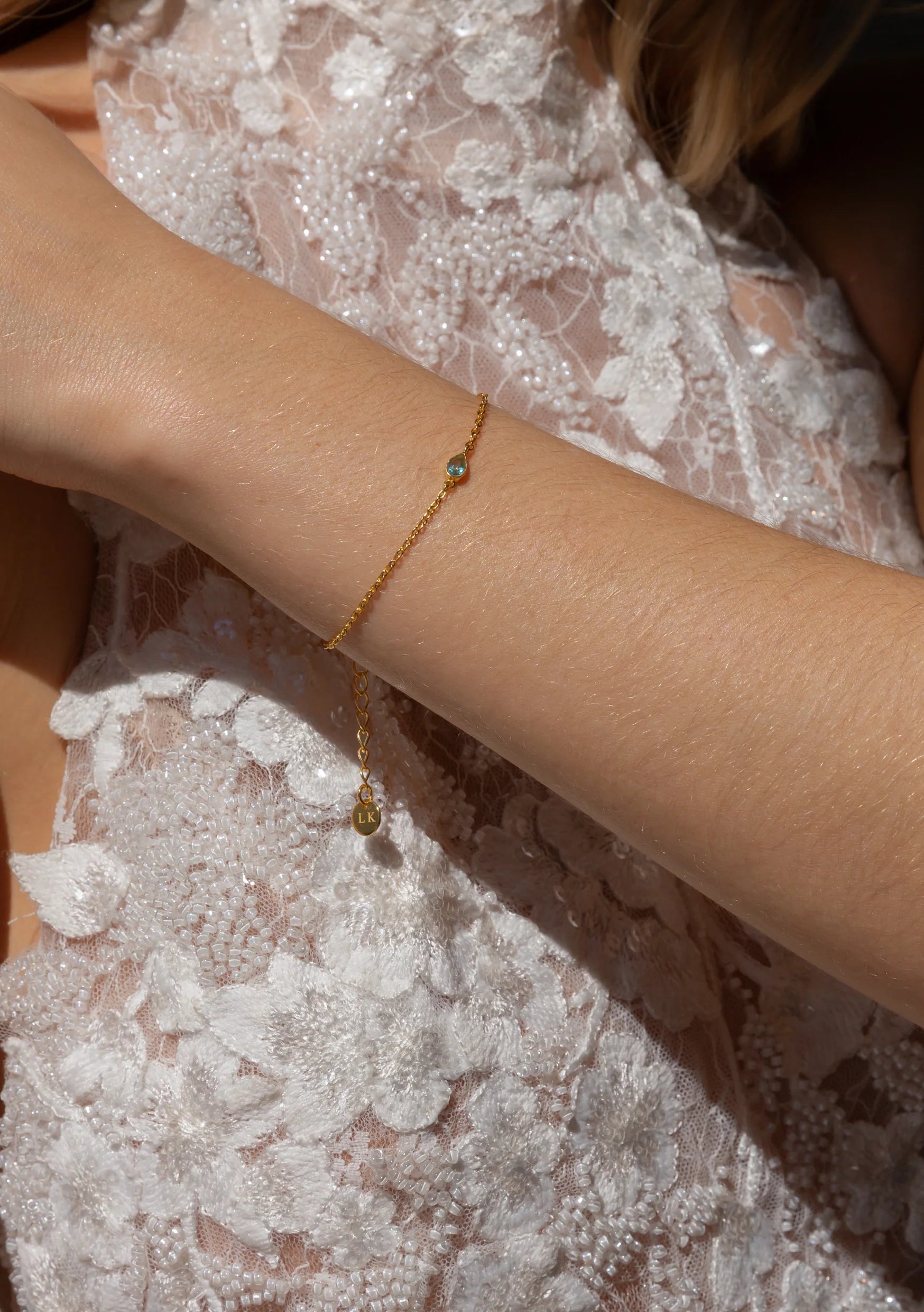 Buy Lola Knight - Blue Topaz Bracelet - Gold online | The White Collection Australia