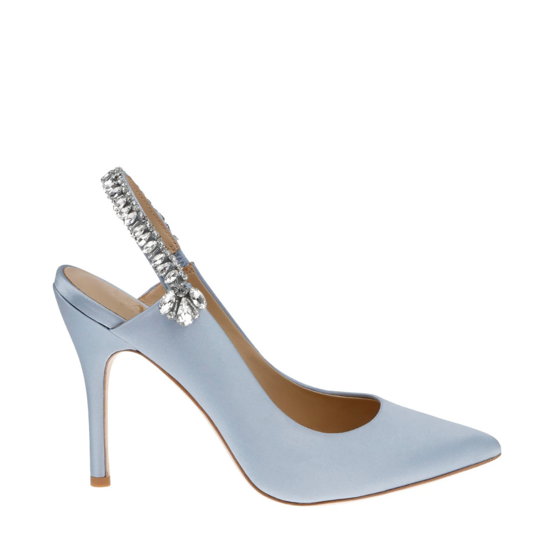 Bonnie Azure - Blue Crystal Embellished Sling Back Bridal Pump