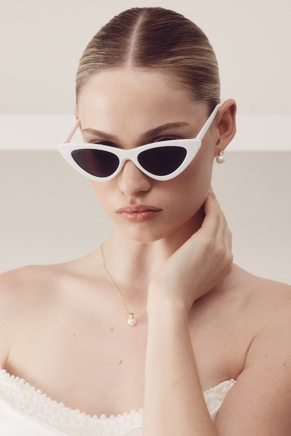 Brittany - White Cat Eye Sunglasses