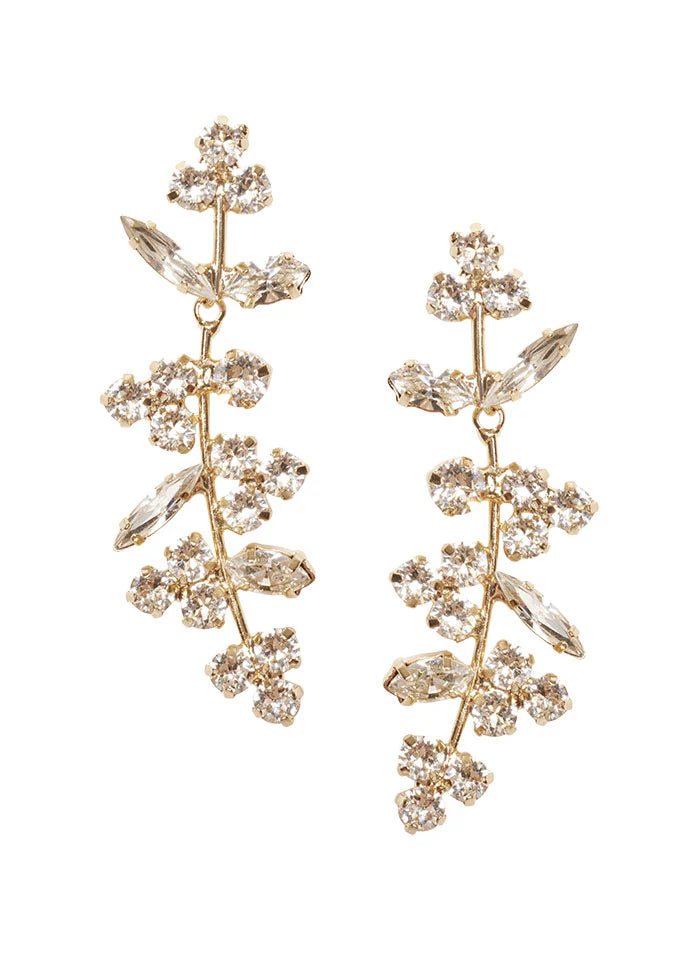 Buy Elizabeth Bower - Bud Crystal Crystal Drop - Gold online | The White Collection Australia