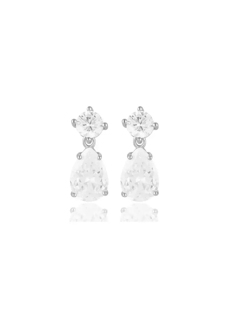 Buy Lola Knight - Carmen - Crystal Bridal Drop Earrings - Silver online | The White Collection Australia