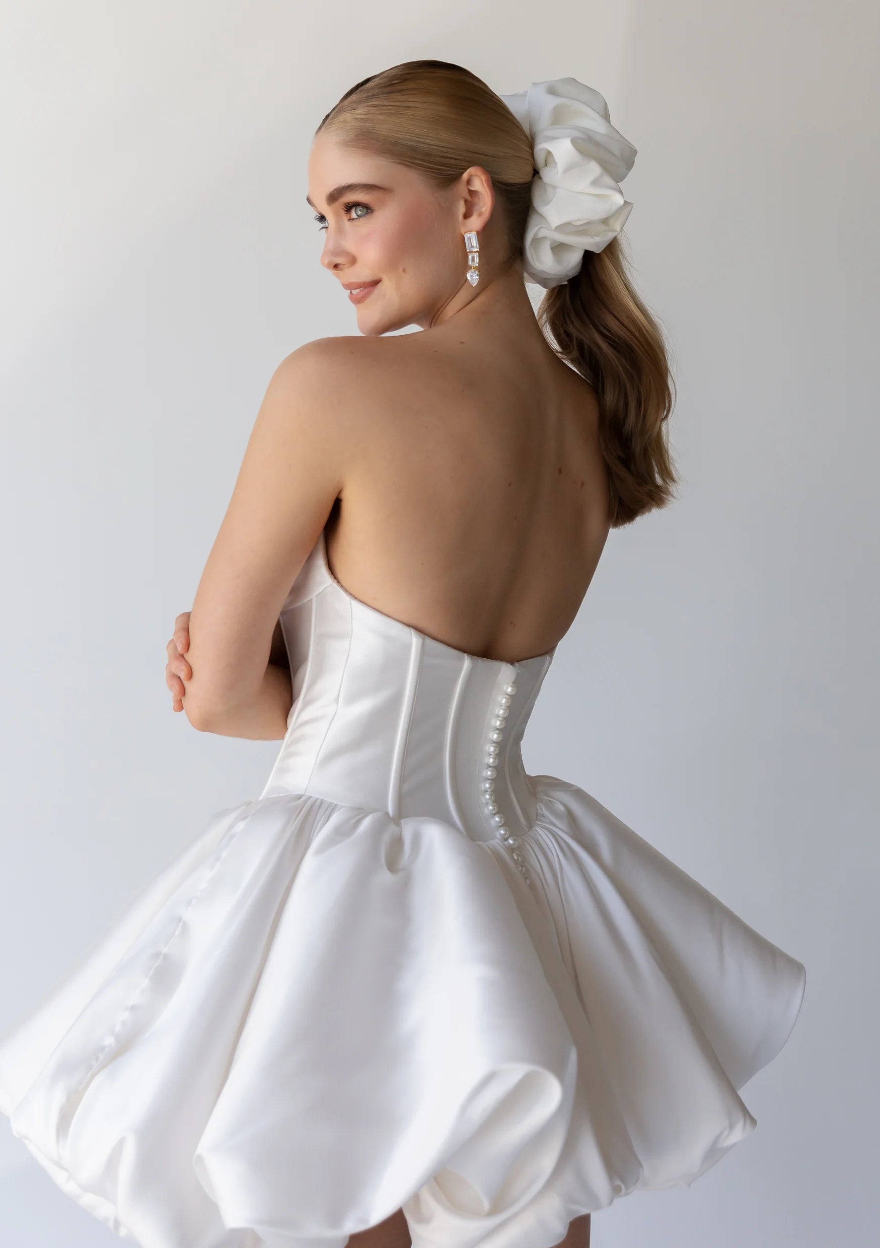 Buy Lola Knight - Cece Crepe Scrunchie - Ivory online | The White Collection Australia