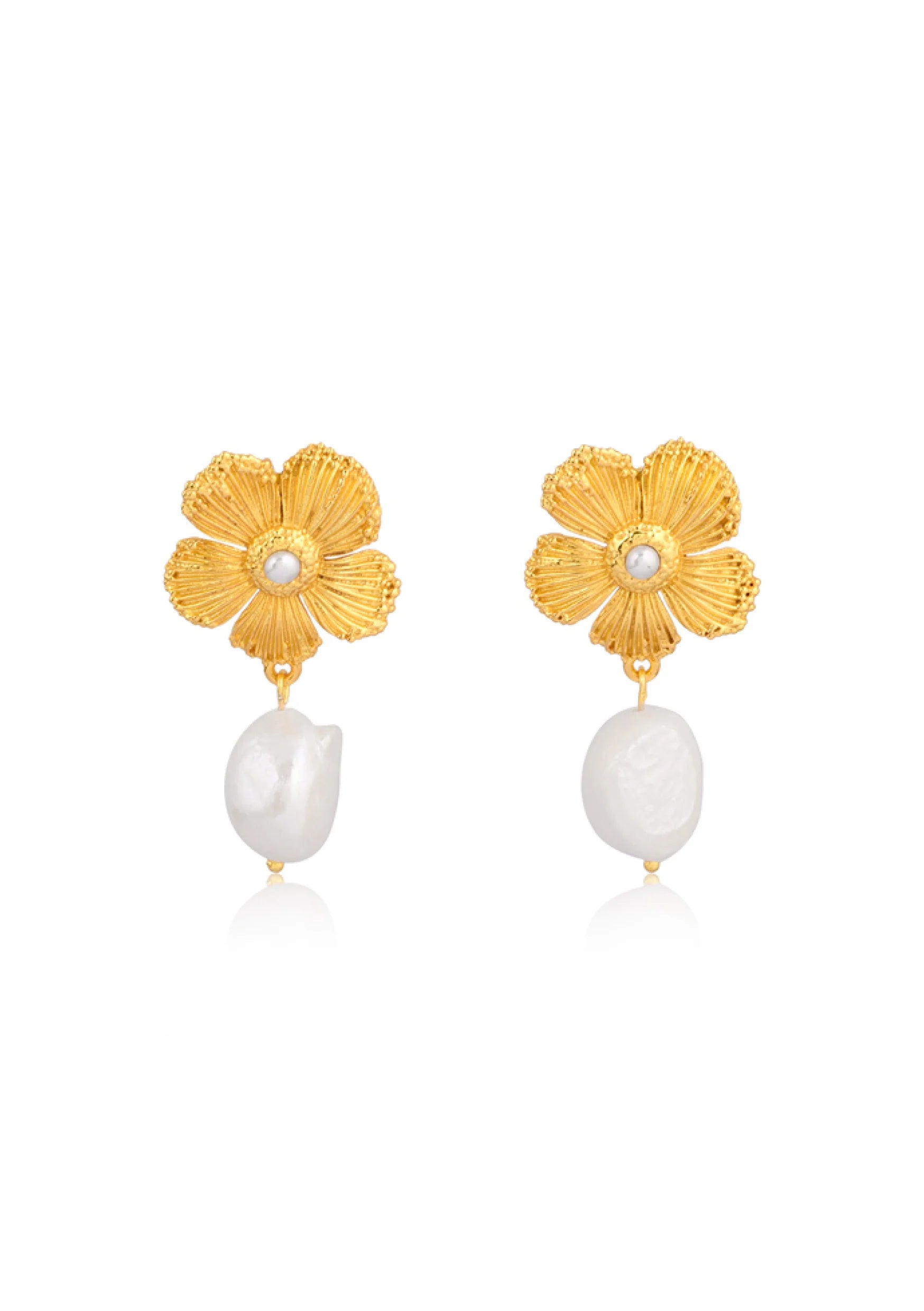 Buy Lola Knight - Cecilia - Pearl Drop Bridal Earrings - 18K Gold online | The White Collection Australia