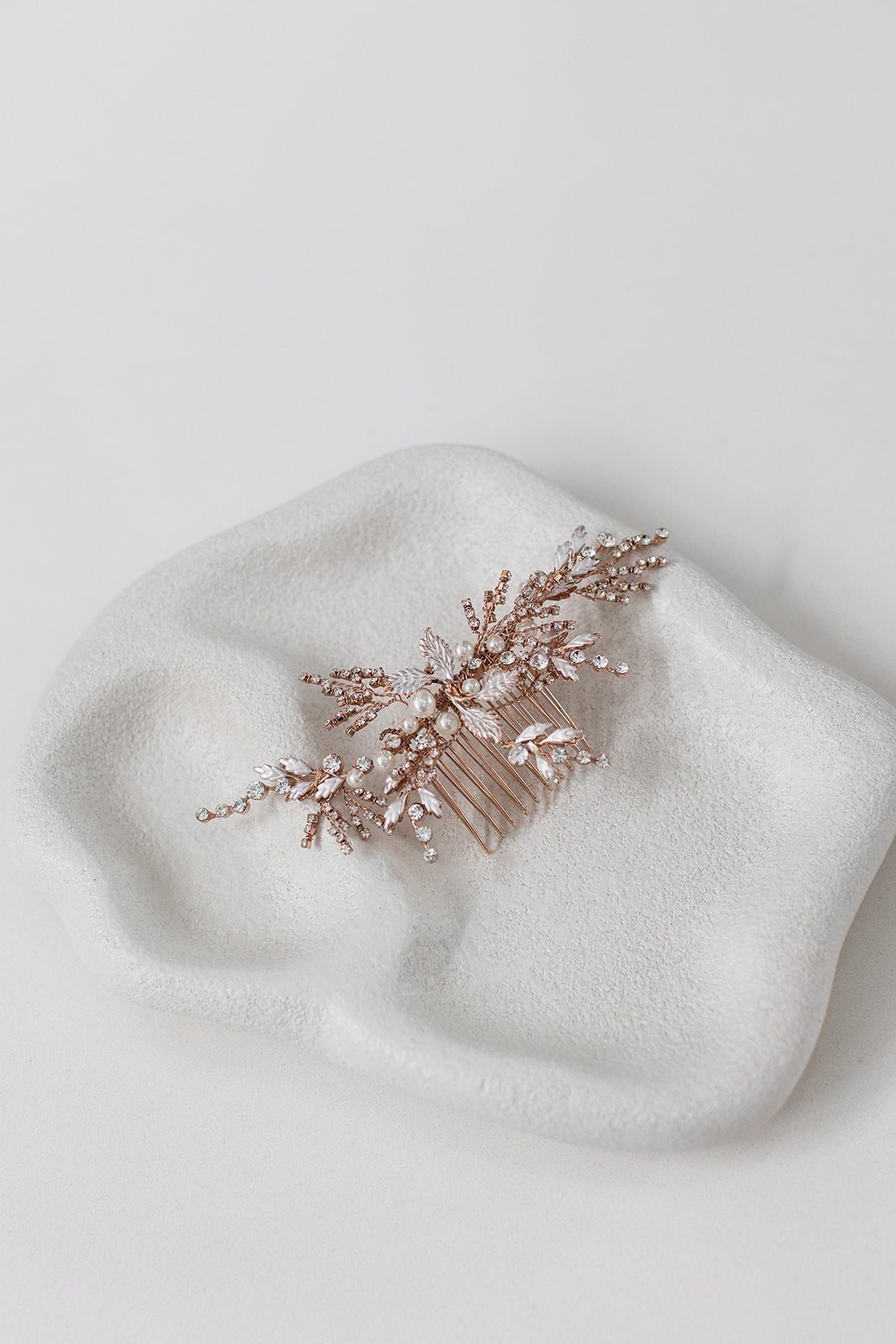 Valarie - Vine Crystal Pearl Bridal Comb
