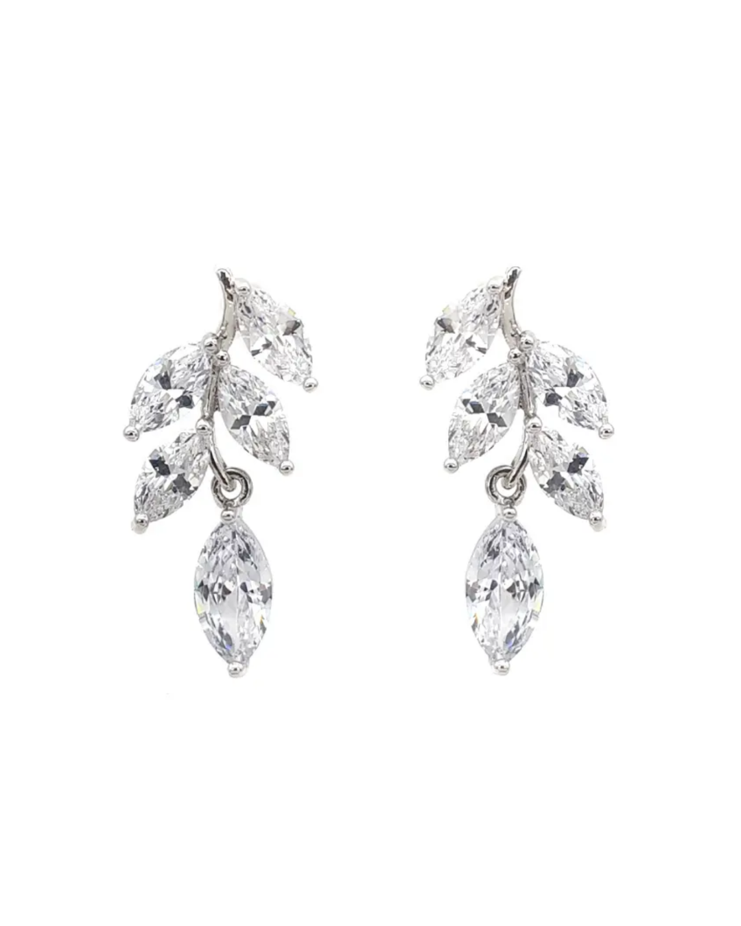 Buy Eve - Crystal Dainty Leaf Drop Bridal Earrings online | The White Collection Australia