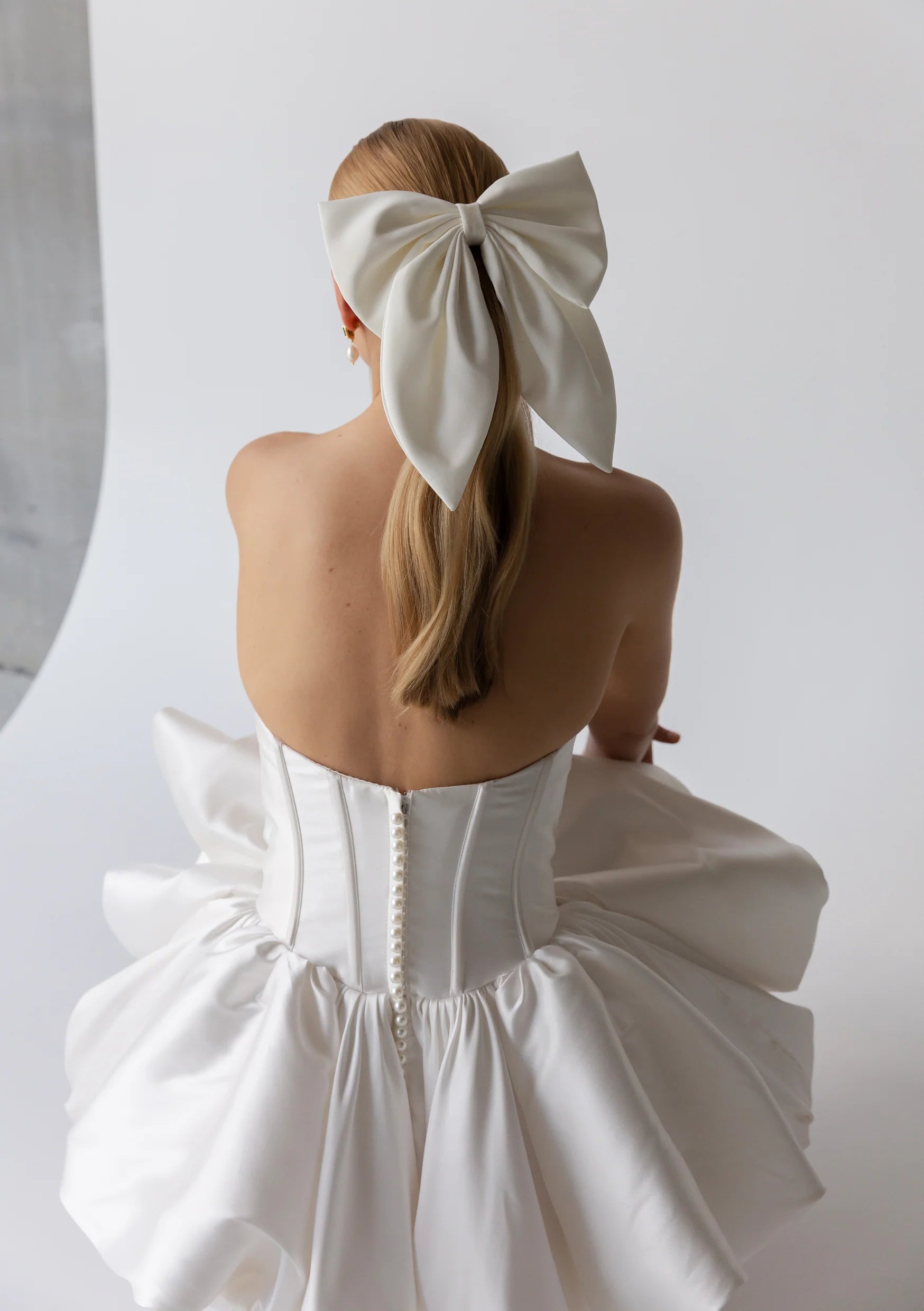 Buy Lola Knight - Emma Crepe Bow - Ivory online | The White Collection Australia