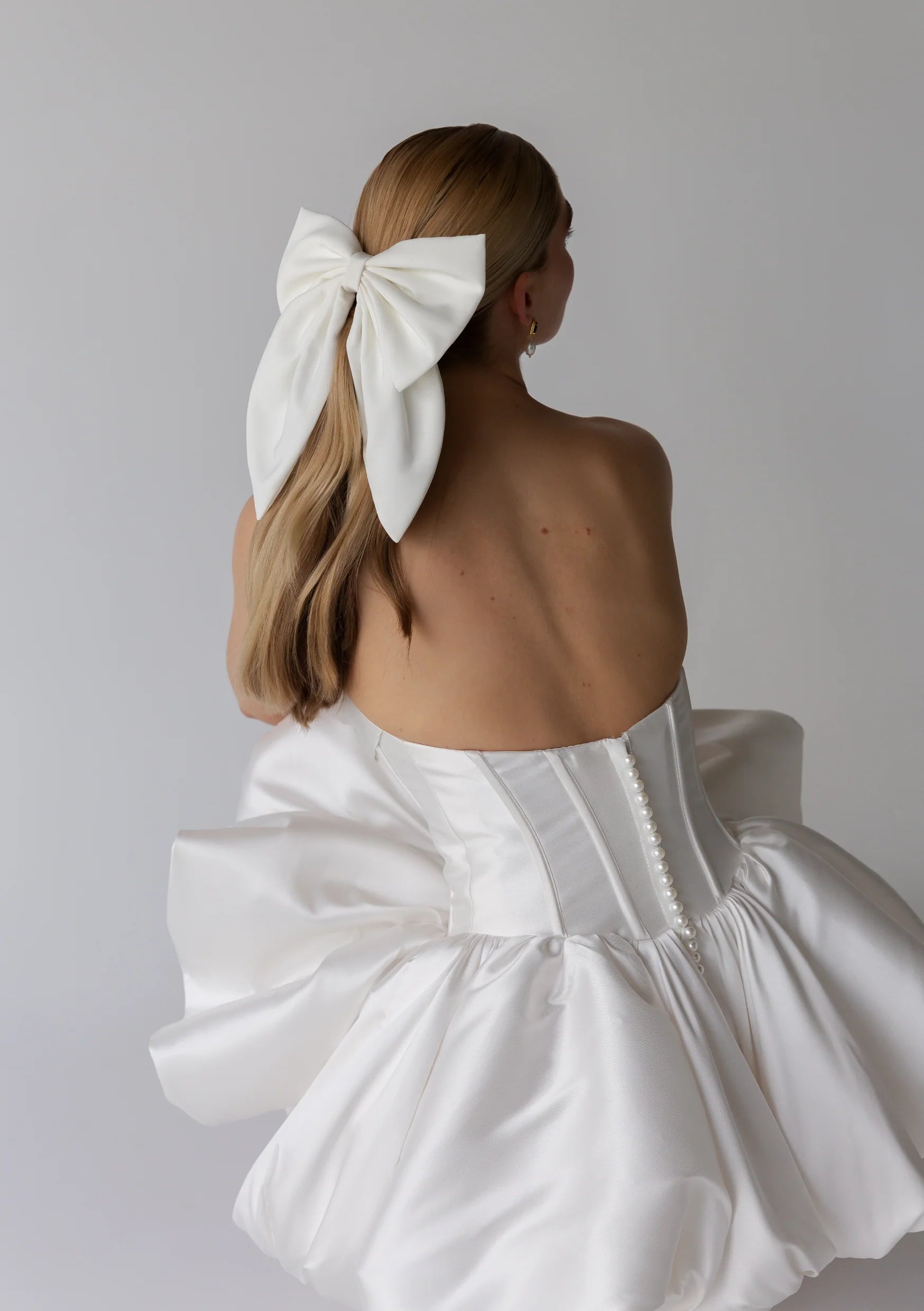 Buy Lola Knight - Emma Crepe Bow - Ivory online | The White Collection Australia