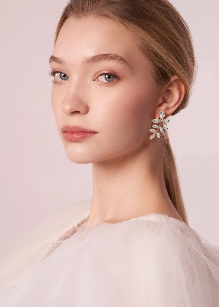Buy Elizabeth Bower - Eden Mini Cluster Crystal Stud - Gold online | The White Collection Australia