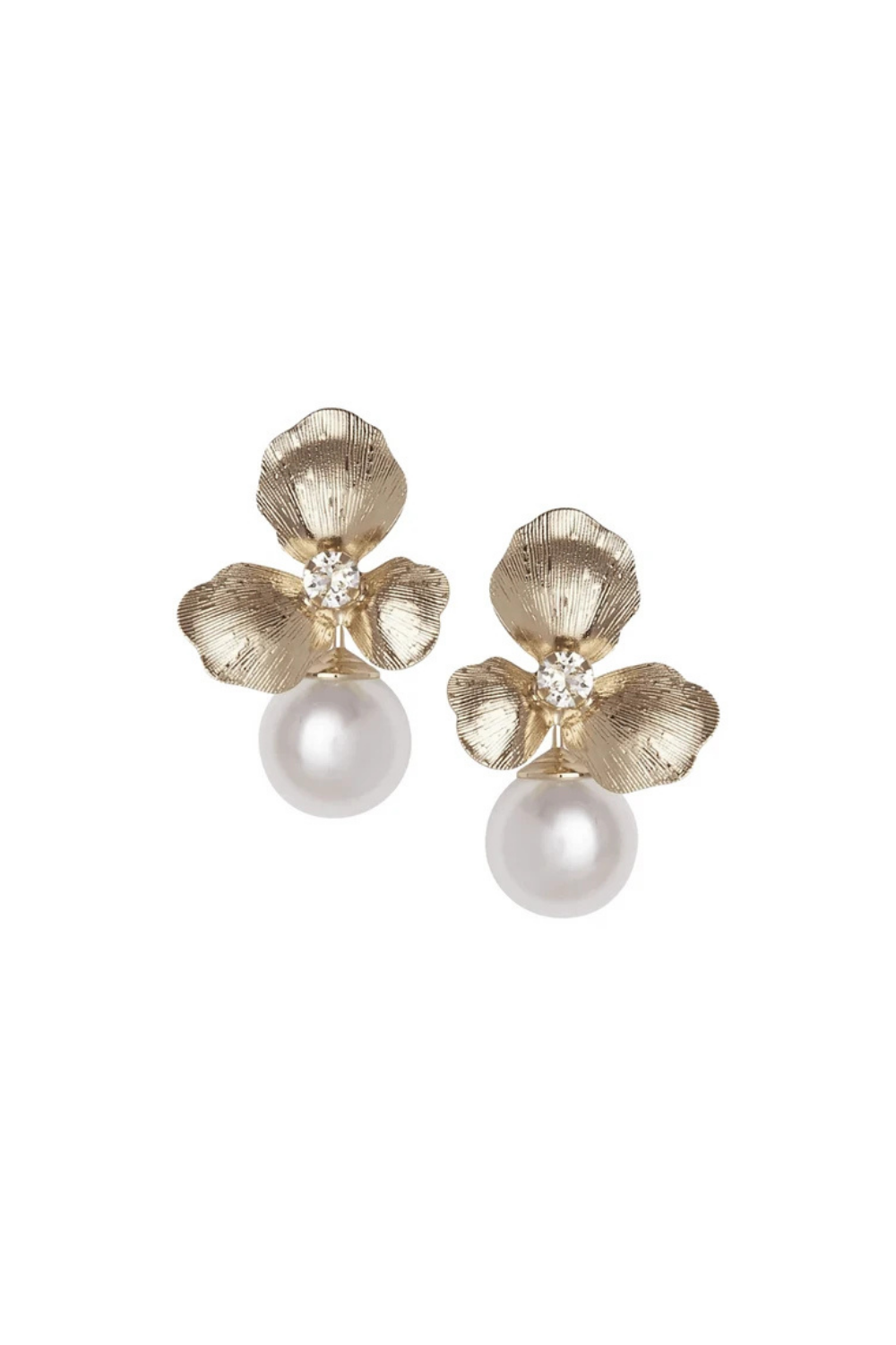 Buy Elizabeth Bower - Royal Orchid Pearl Stud Earrings - Gold online | The White Collection Australia