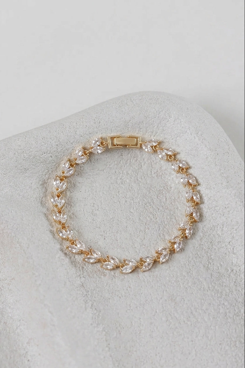 Buy Emma - Marquise Leaf Crystal Bridal Bracelet online | The White Collection Australia