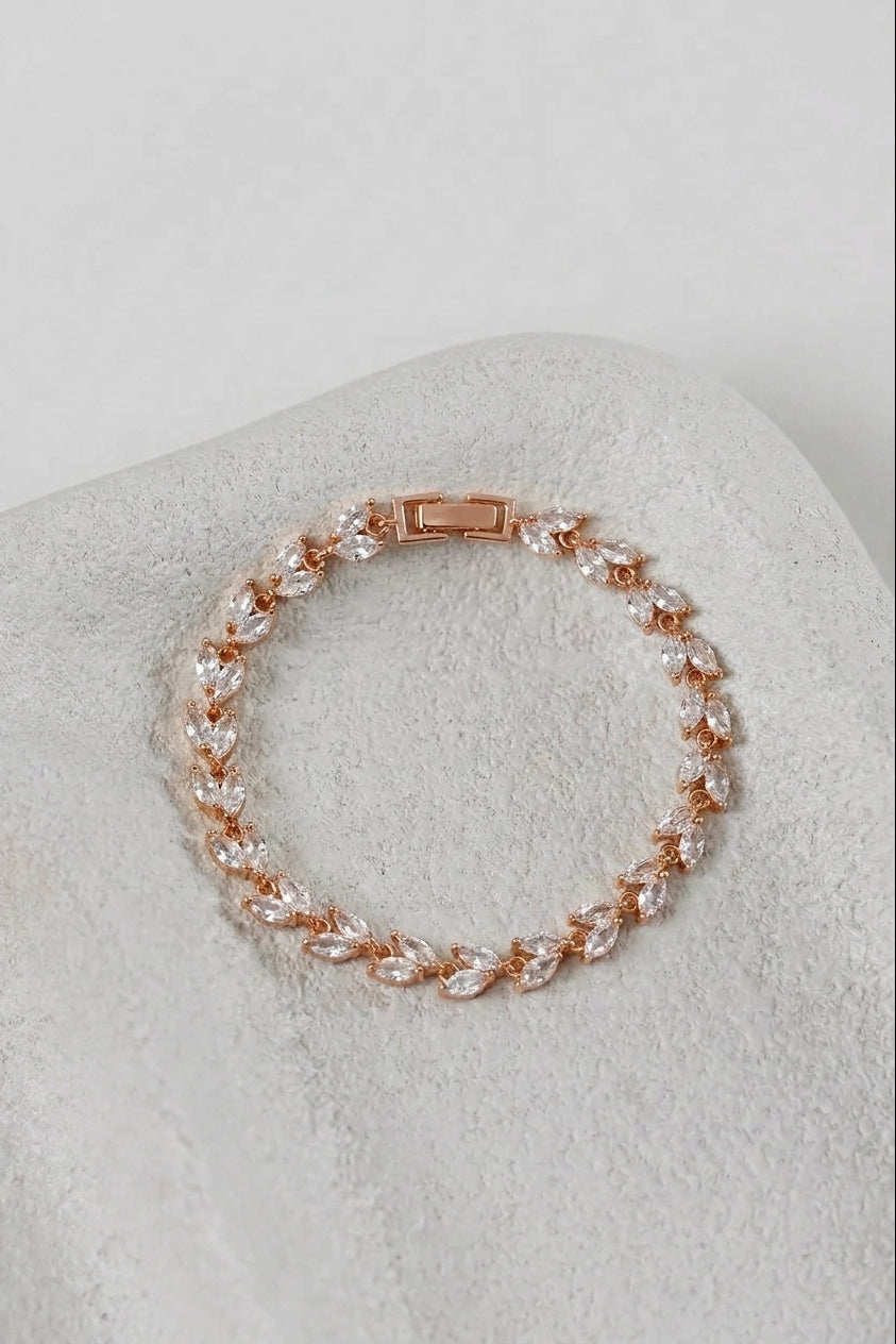 Buy Emma - Marquise Leaf Crystal Bridal Bracelet online | The White Collection Australia