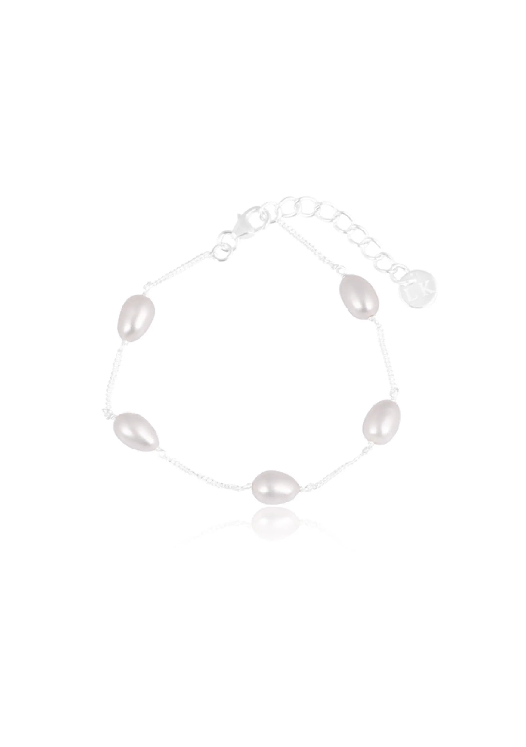 Buy Lola Knight - Faith Pearl Bridal Bracelet - Silver online | The White Collection Australia