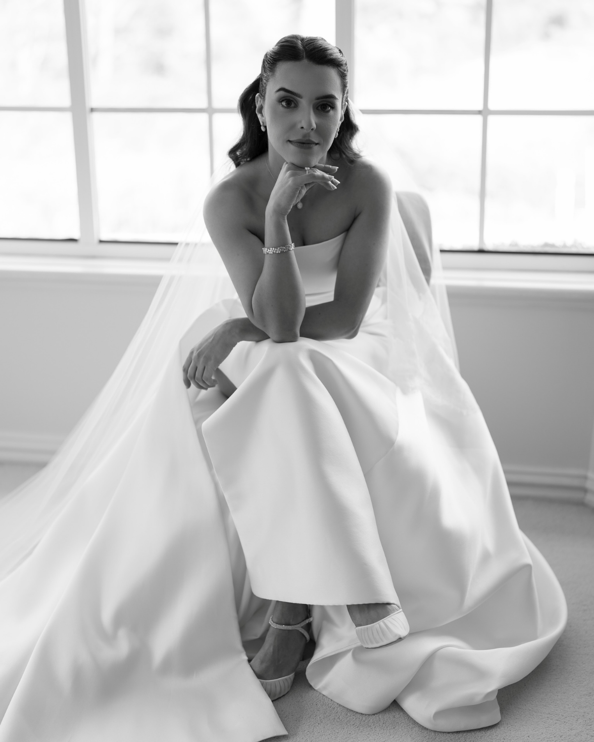 Georgia Crystal - White Tulle Point with Crystal Strap