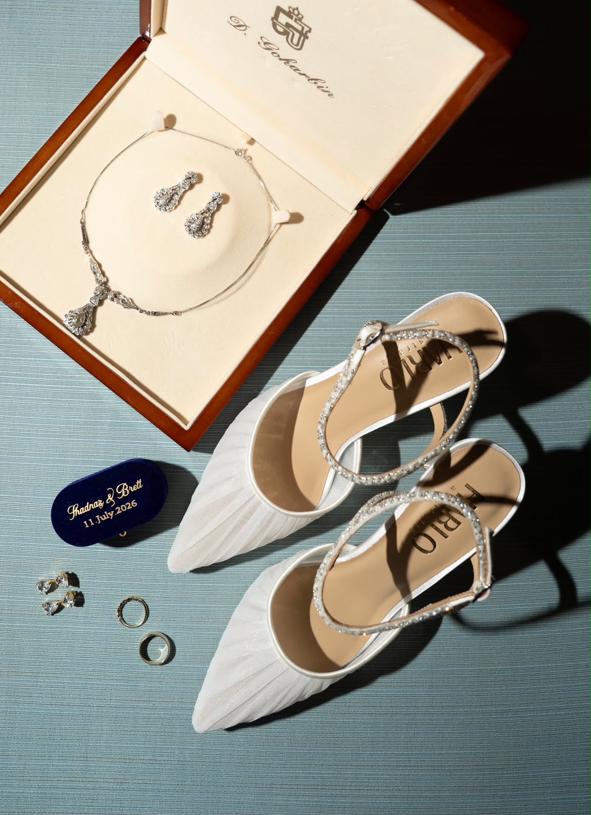 Georgia Pearl - White Tulle Point with Crystal and Pearl Strap