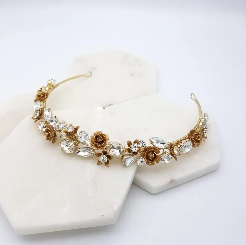 Hailey - Radiant Crystal & Floral Headband