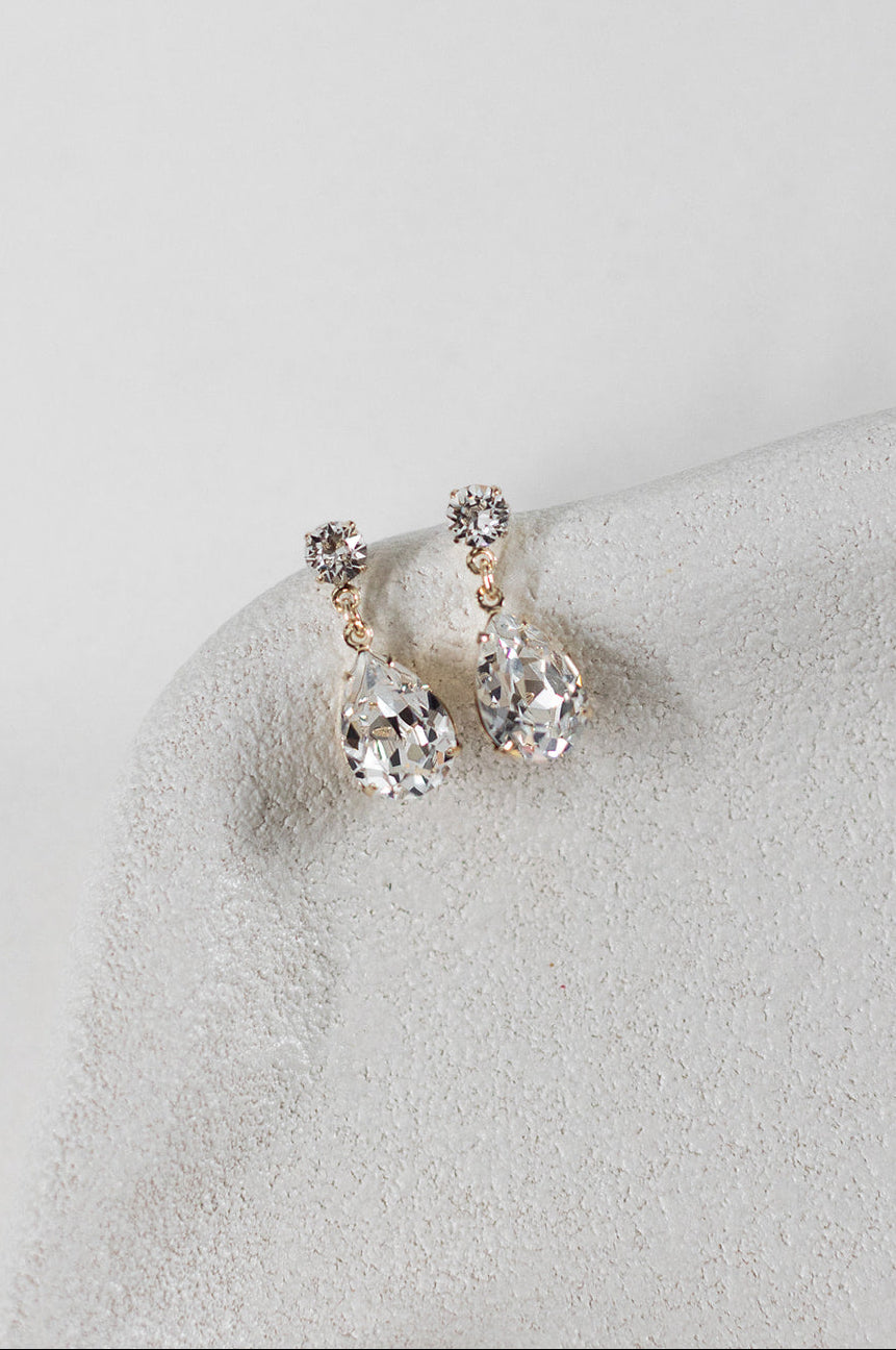 Buy Hannah - Swarovski Pear Drop Bridal Earrings online | The White Collection Australia