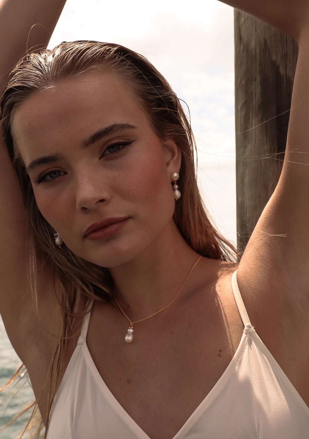 Buy Lola Knight - Holly Pearl Necklace - 18K Gold online | The White Collection Australia