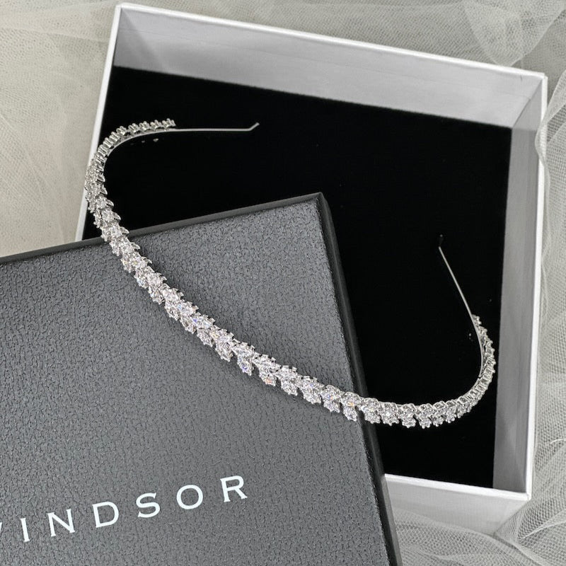 Buy Bella Single - Single Row Marquise Crystal Bridal Headband online | The White Collection Australia