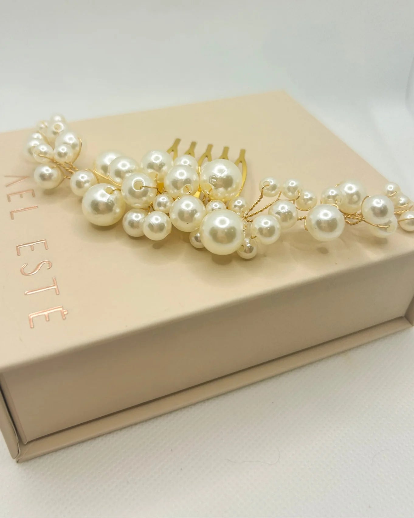 Buy A'el Este - Savannah - Pearl Bridal Comb - Silver online | The White Collection Australia