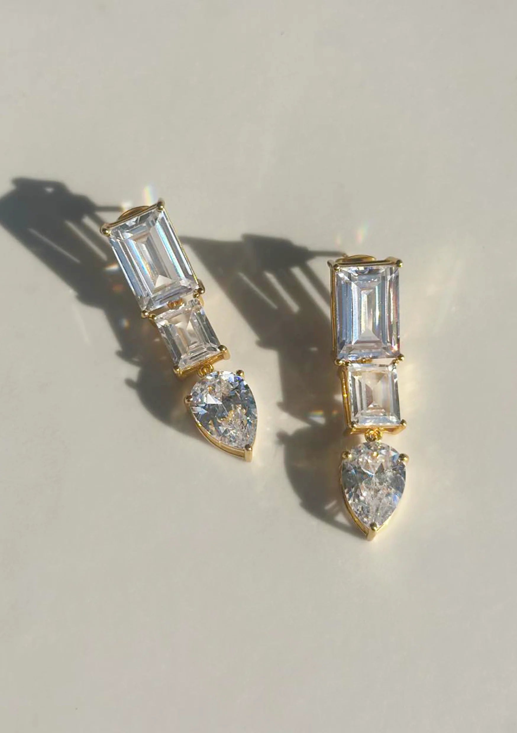 Buy Lola Knight - Isla - Crystal Drop Bridal Earrings - Gold online | The White Collection Australia