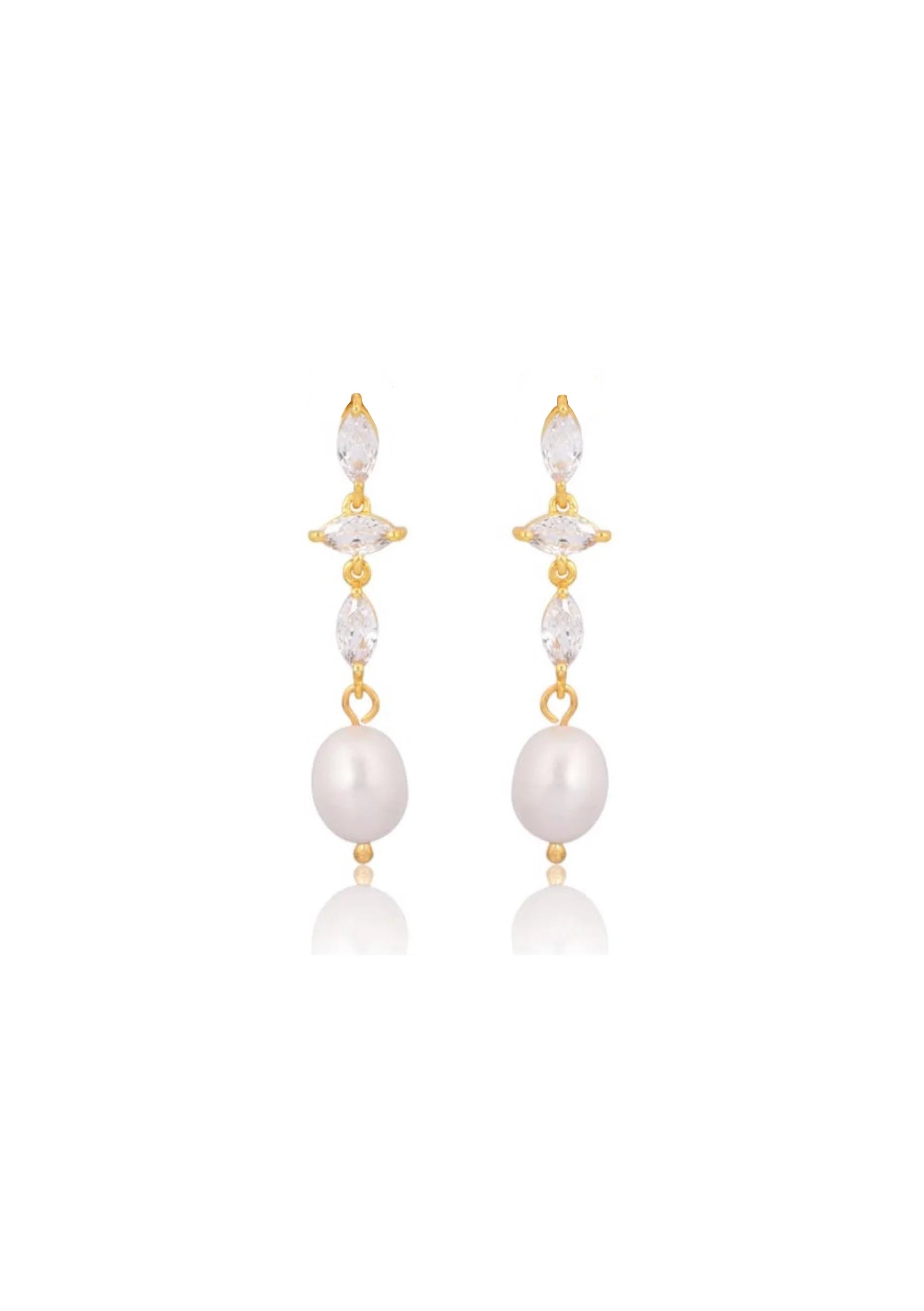 Buy Lola Knight - Ivy - Pearl & Crystal Drop Bridal Earrings - Gold online | The White Collection Australia