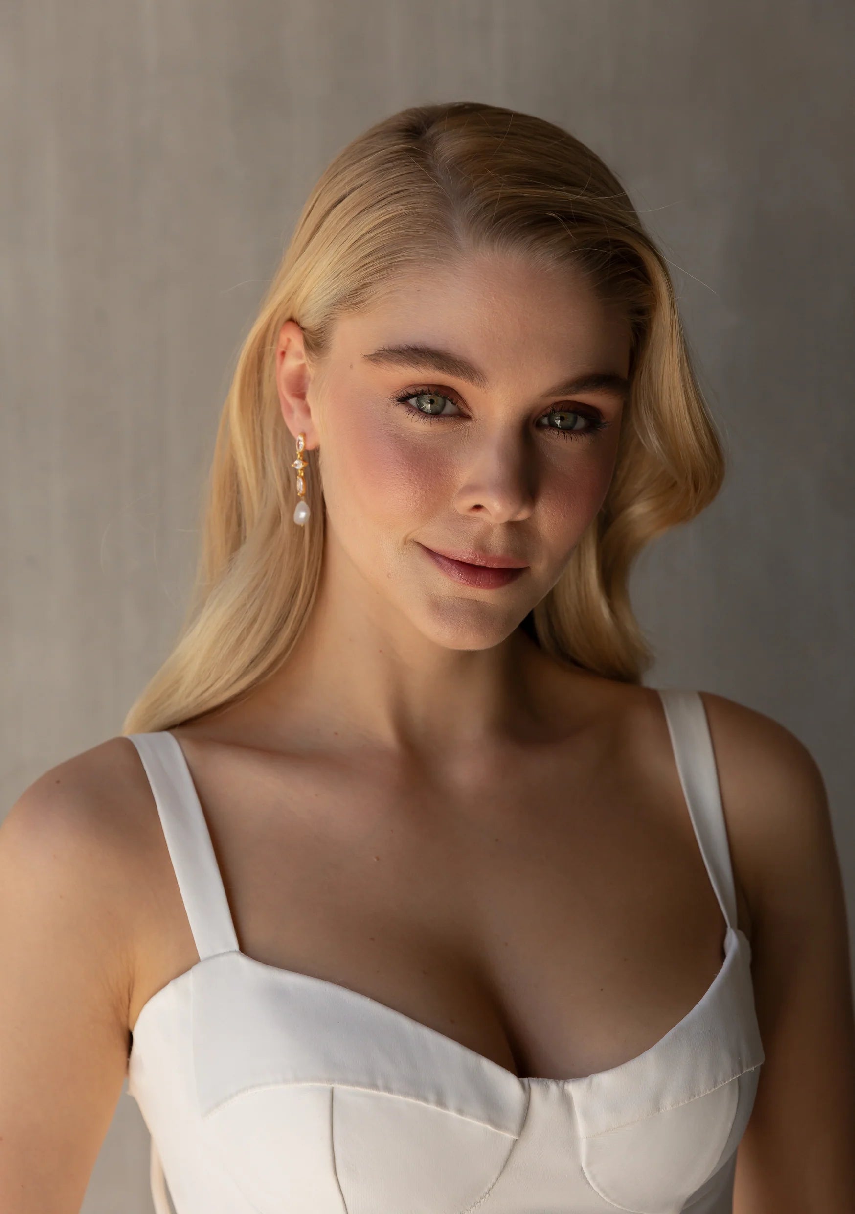 Buy Lola Knight - Ivy - Pearl & Crystal Drop Bridal Earrings - Gold online | The White Collection Australia