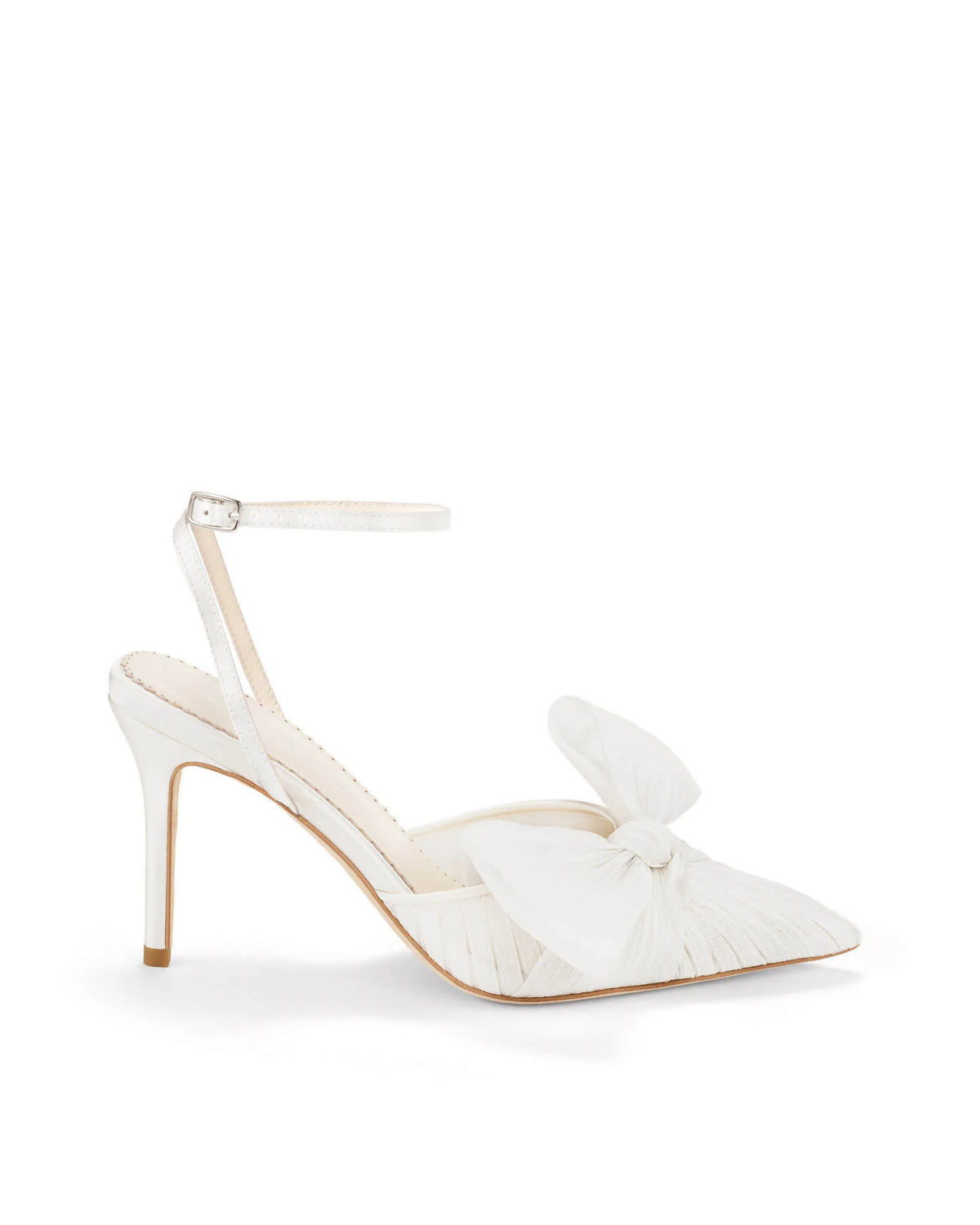 Jules - Statement Bow Bridal Shoes with Ankle Strap - Ivory