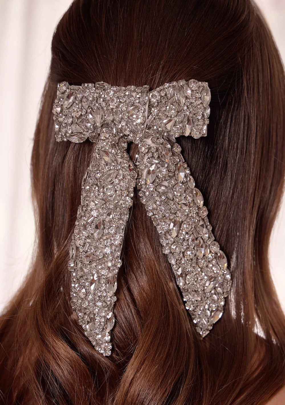 Lola Knight - Layla Silver Beaded Bridal Hair Bow
