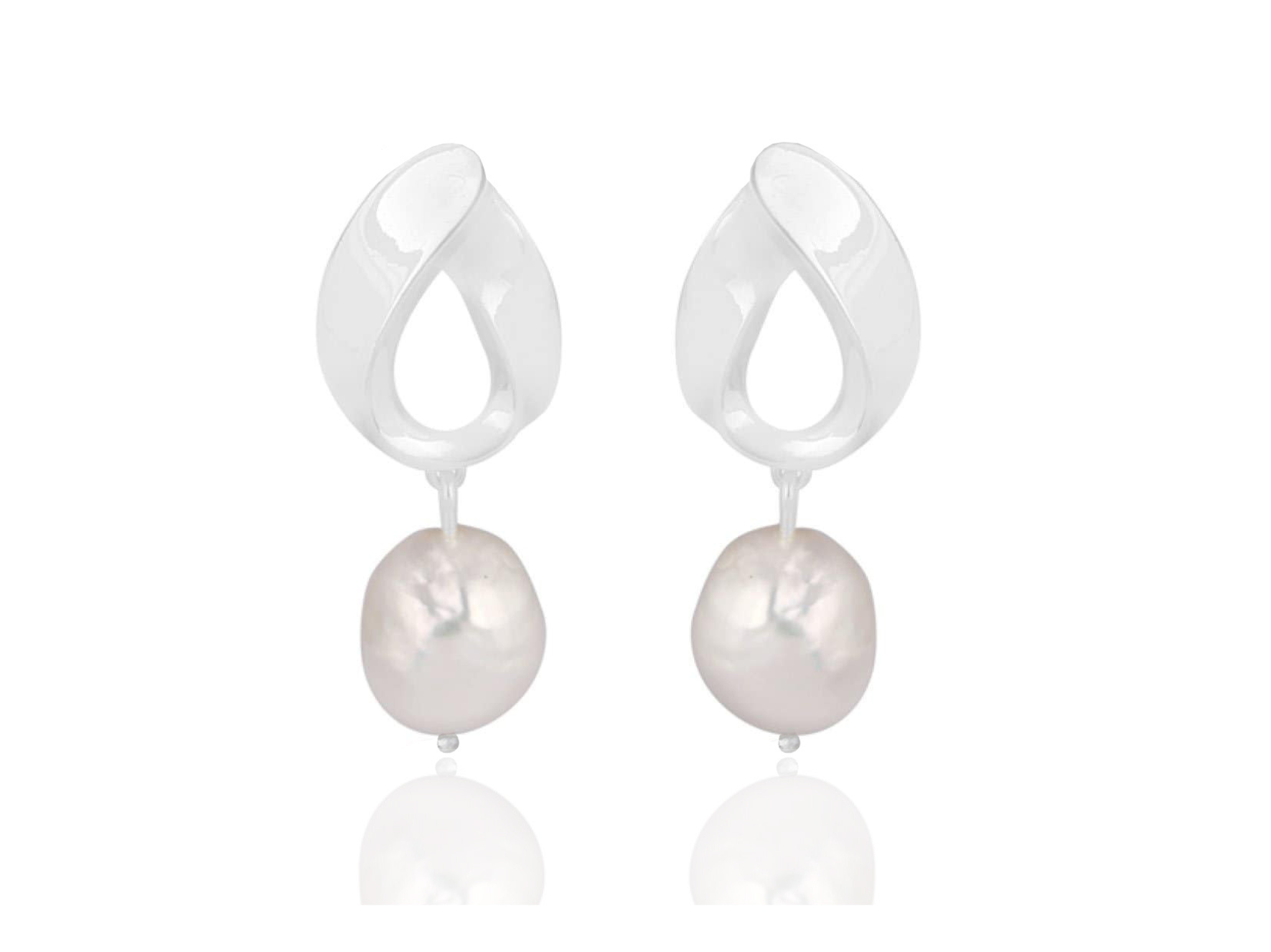Buy Lola Knight - Willow - Pearl Drop Wedding Earrings - Silver online | The White Collection Australia