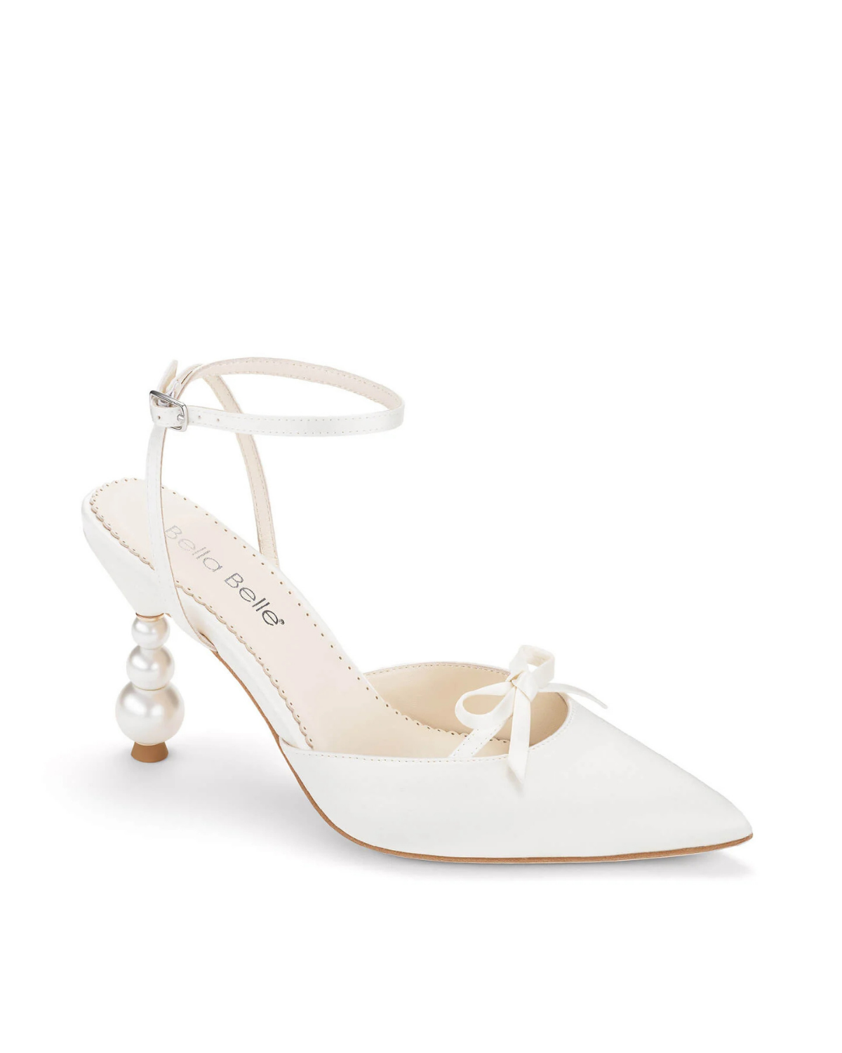 Lumi - Pearl Bridal Pumps with Petite Bow - Ivory
