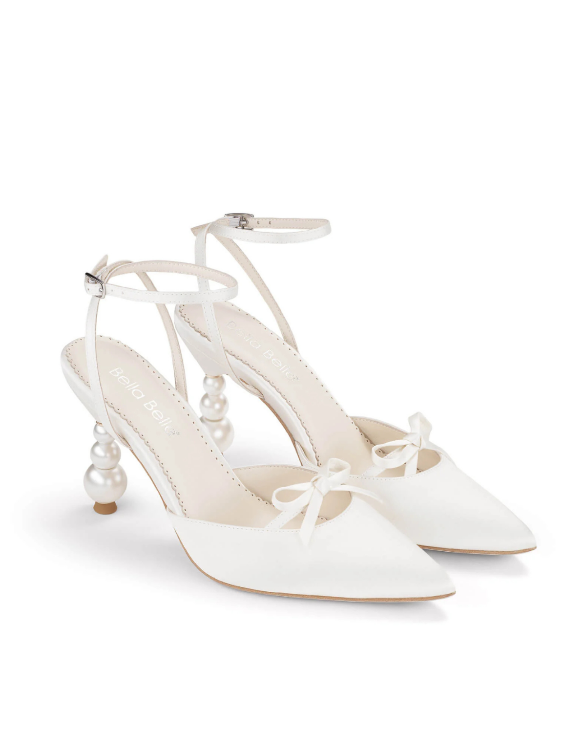 Lumi - Pearl Bridal Pumps with Petite Bow - Ivory