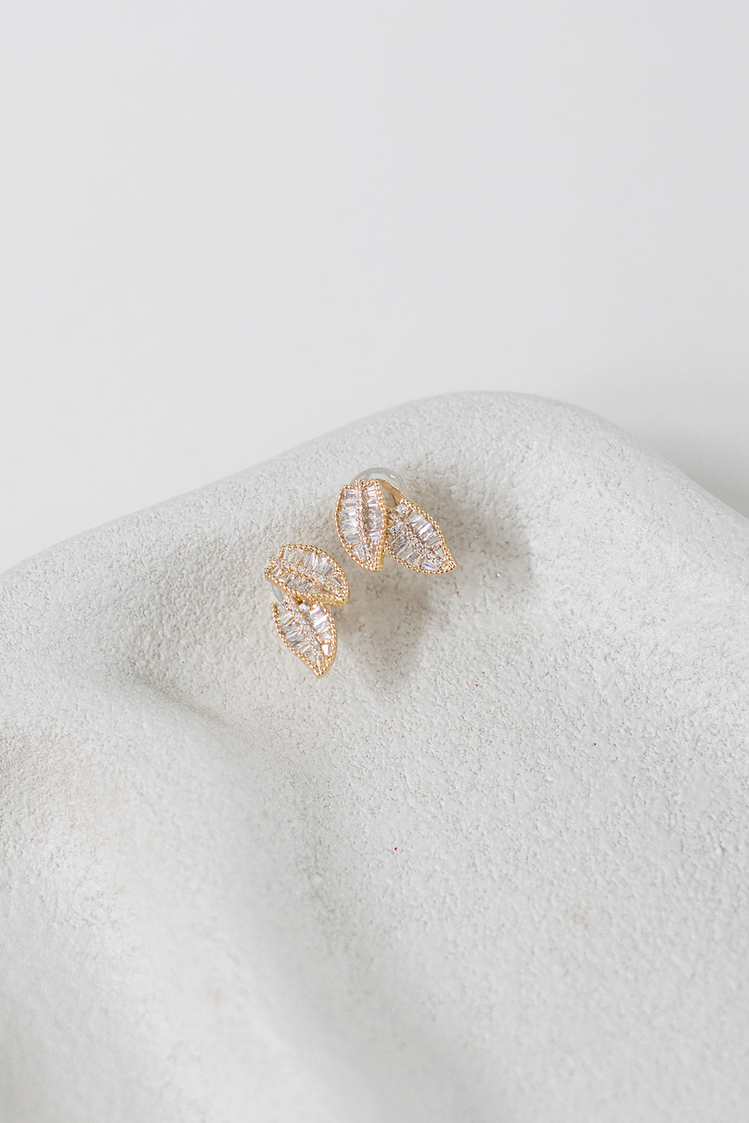 Buy Ruby - Swarovski Crystal Teardrop Stud Clear Crystal Gold Earrings online | The White Collection Australia