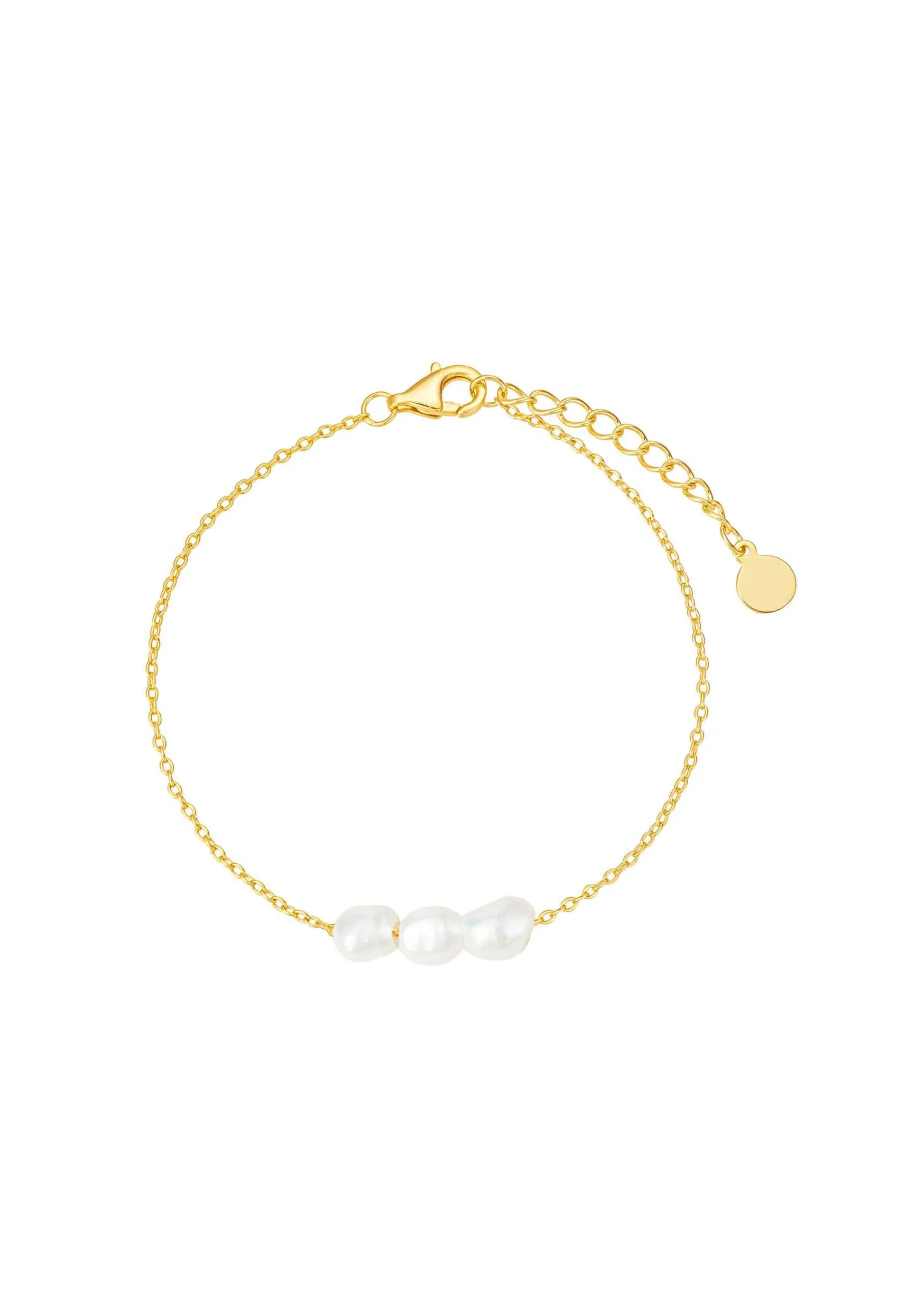 Lola Knight - Lettie Pearl Bridal Bracelet - Gold