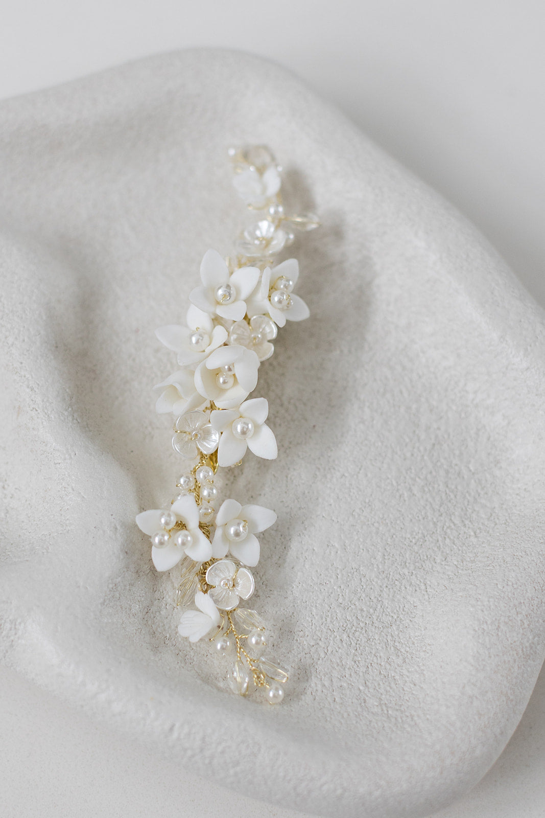 Buy Lila - Pearl & Crystal Floral Bridal Hair Clip online | The White Collection Australia
