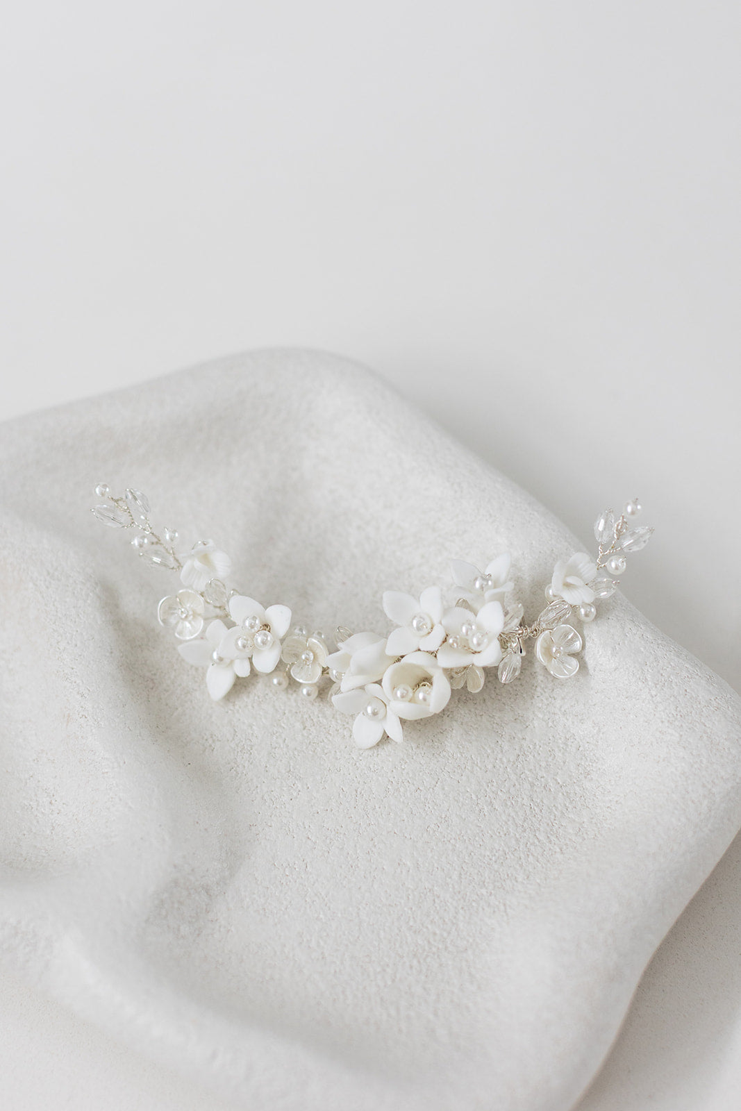 Buy Lila - Pearl & Crystal Floral Bridal Hair Clip online | The White Collection Australia