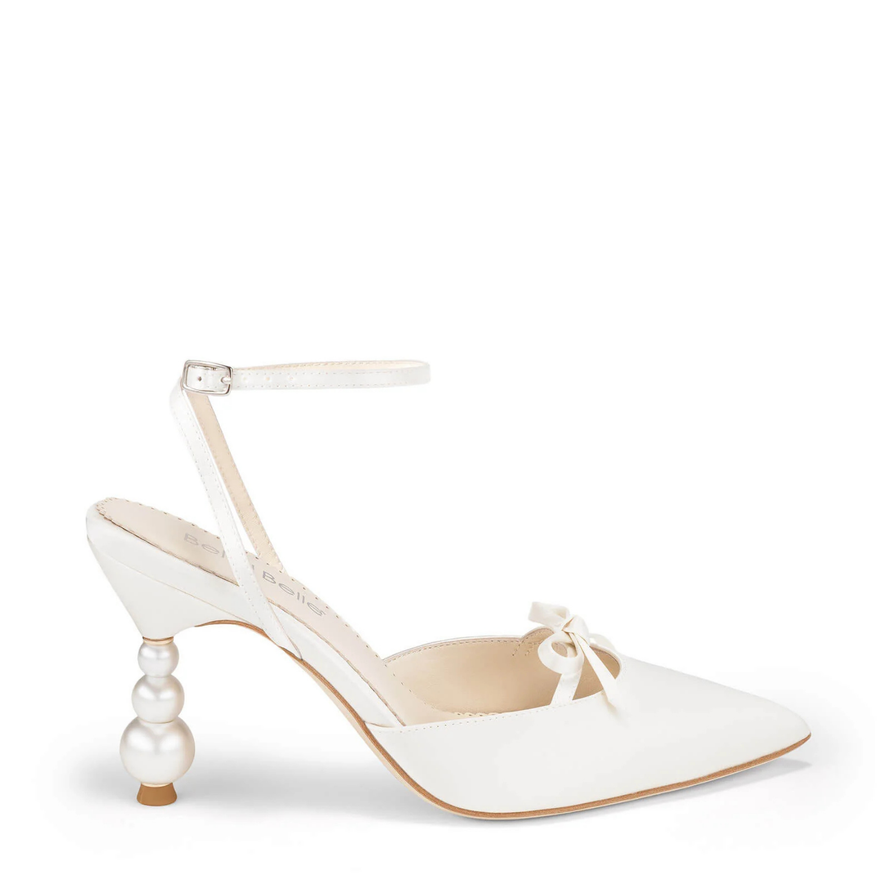 Lumi - Pearl Bridal Pumps with Petite Bow - Ivory