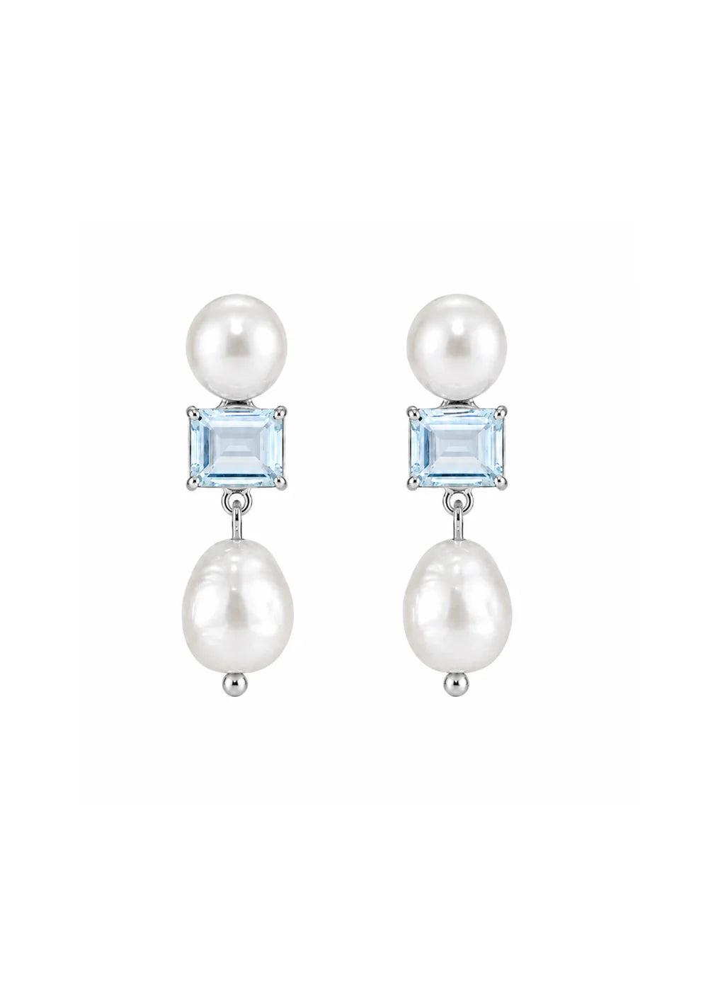 Lola Knight - Margot - Wedding Earrings Blue - Silver