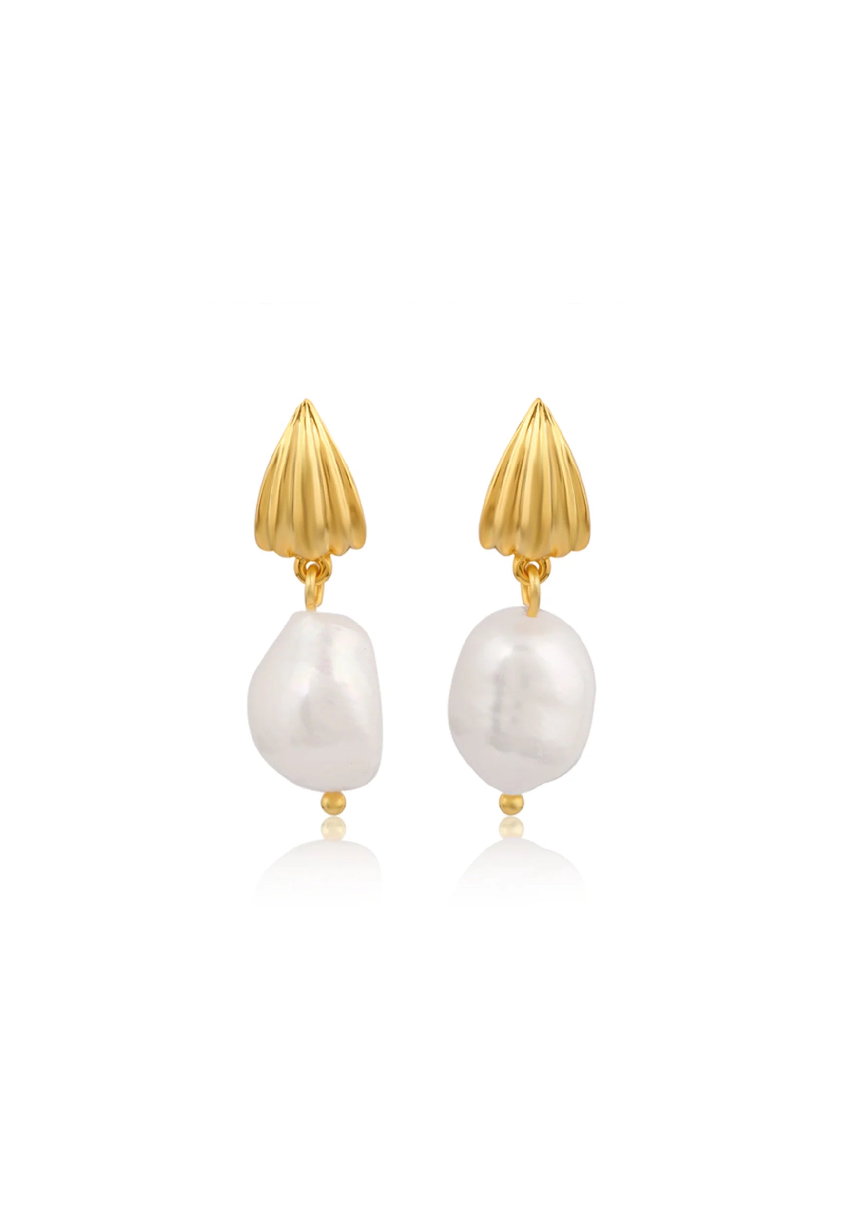 Buy Lola Knight - Marinda - Freshwater Pearl Drop Earrings - 18ct Gold online | The White Collection Australia