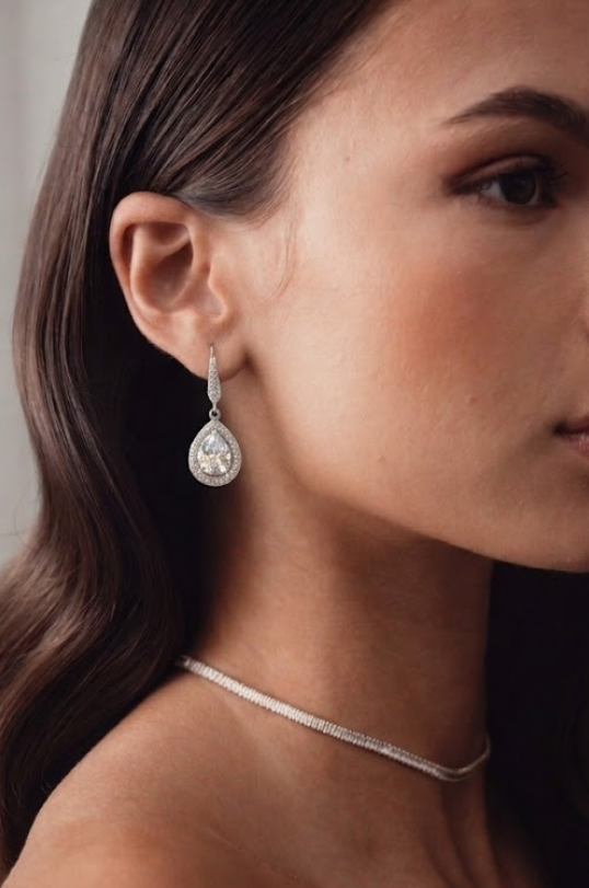 Mia - Art Deco Drop Bridal Earrings
