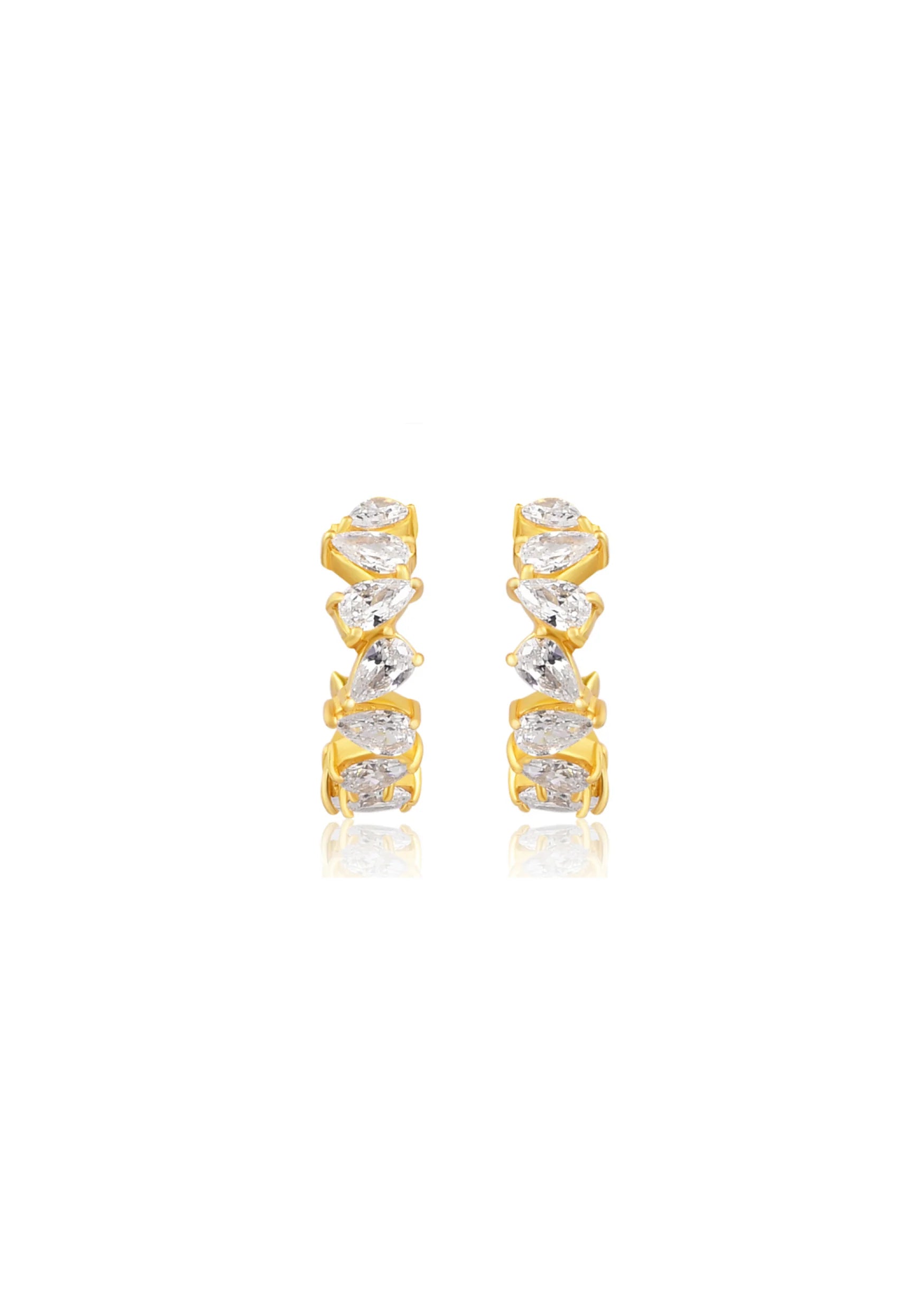 Buy Lola Knight - Olivia - Crystal Bridal Hoop Earrings - 18K Gold online | The White Collection Australia