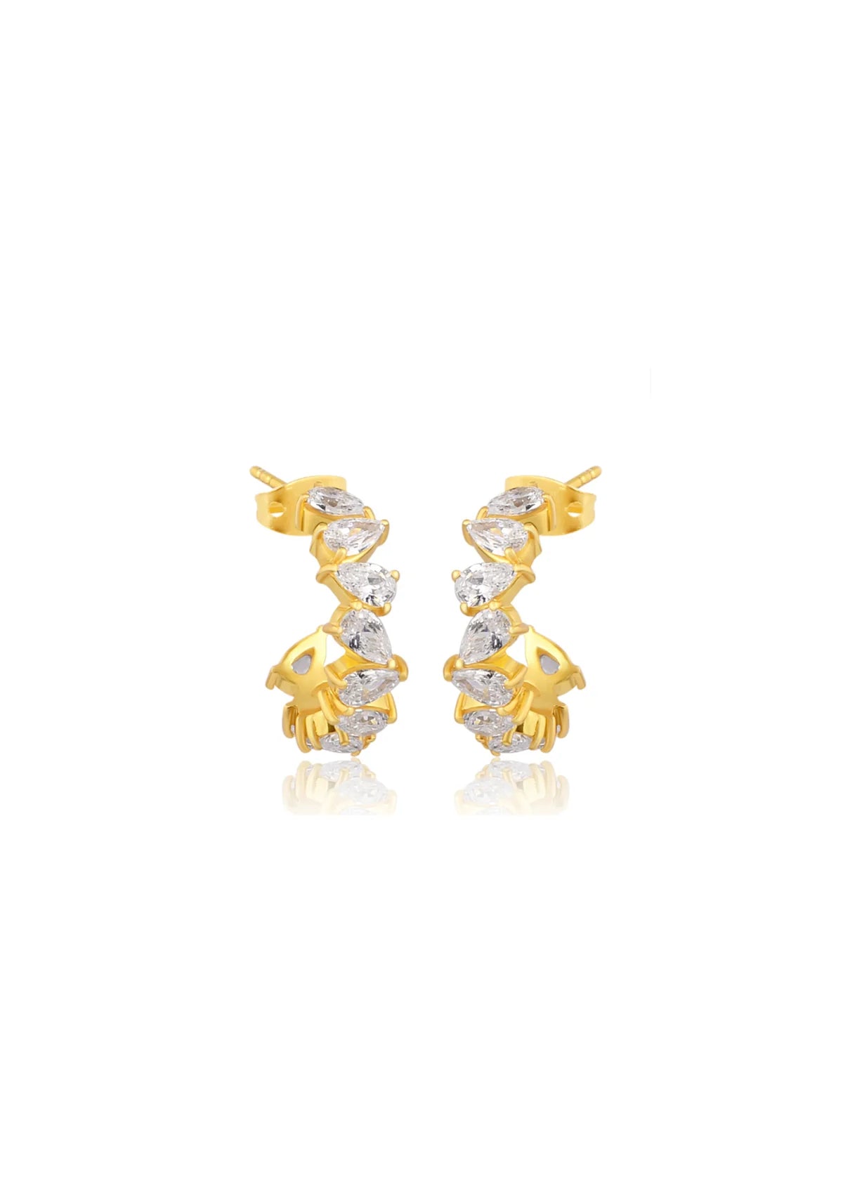 Buy Lola Knight - Olivia - Crystal Bridal Hoop Earrings - 18K Gold online | The White Collection Australia