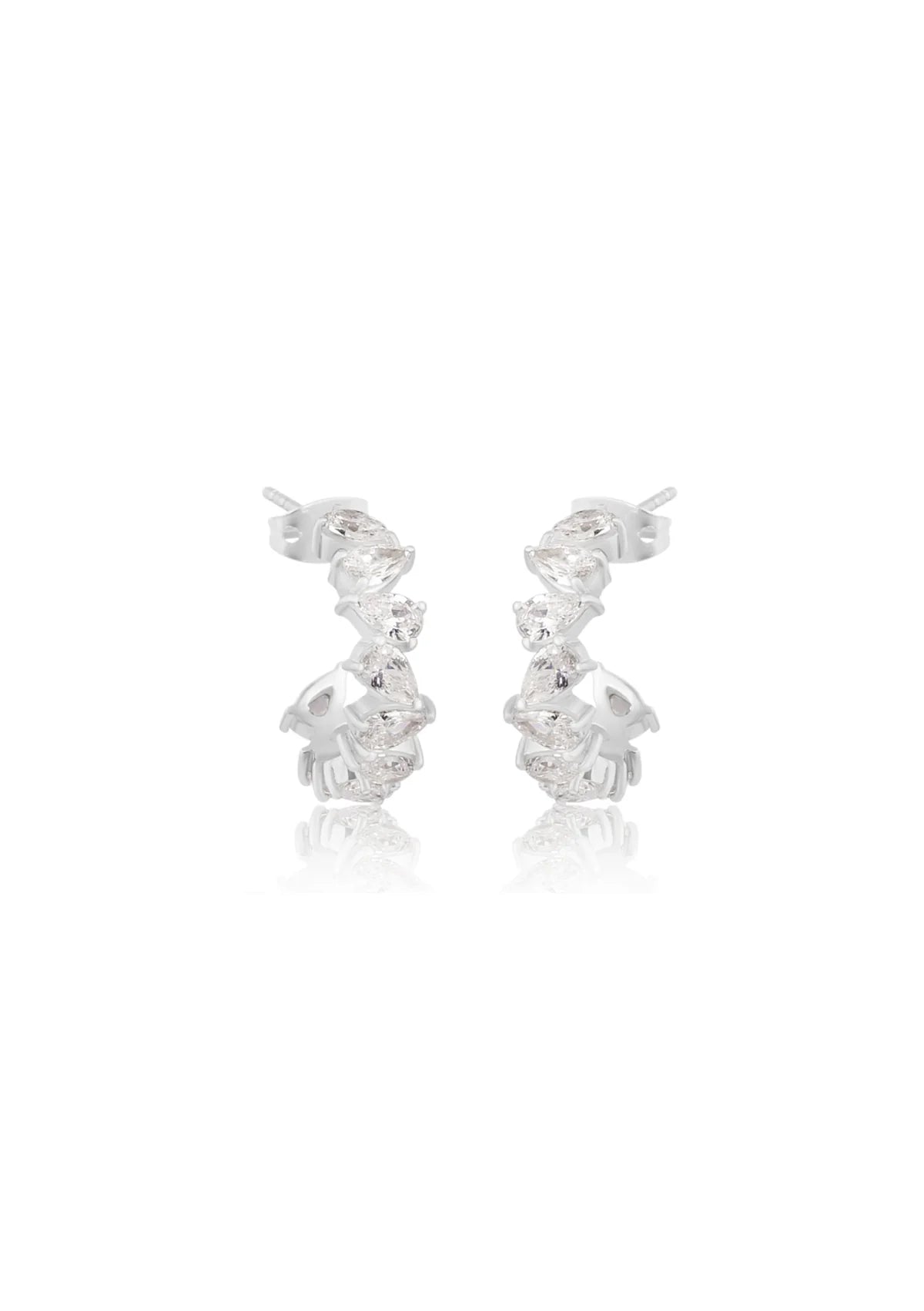 Buy Lola Knight - Olivia - Crystal Bridal Hoop Earrings - Silver online | The White Collection Australia