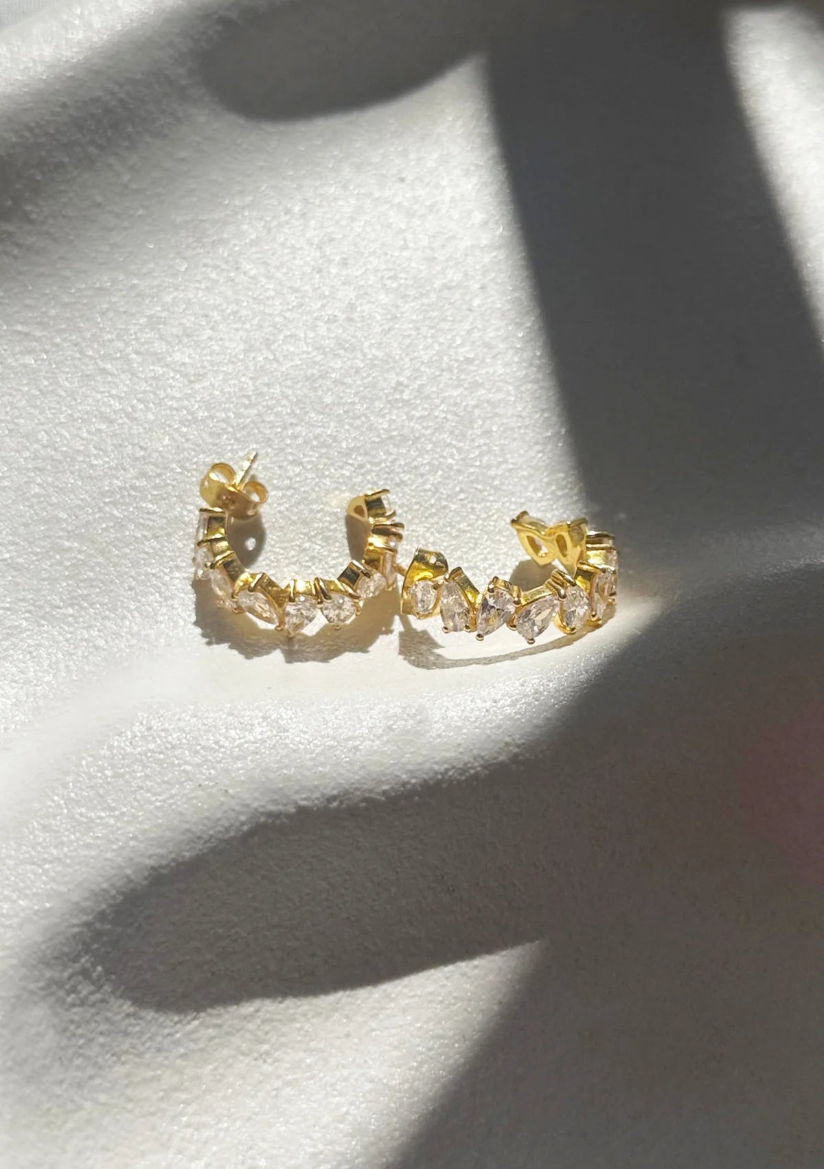 Buy Lola Knight - Olivia - Crystal Bridal Hoop Earrings - 18K Gold online | The White Collection Australia