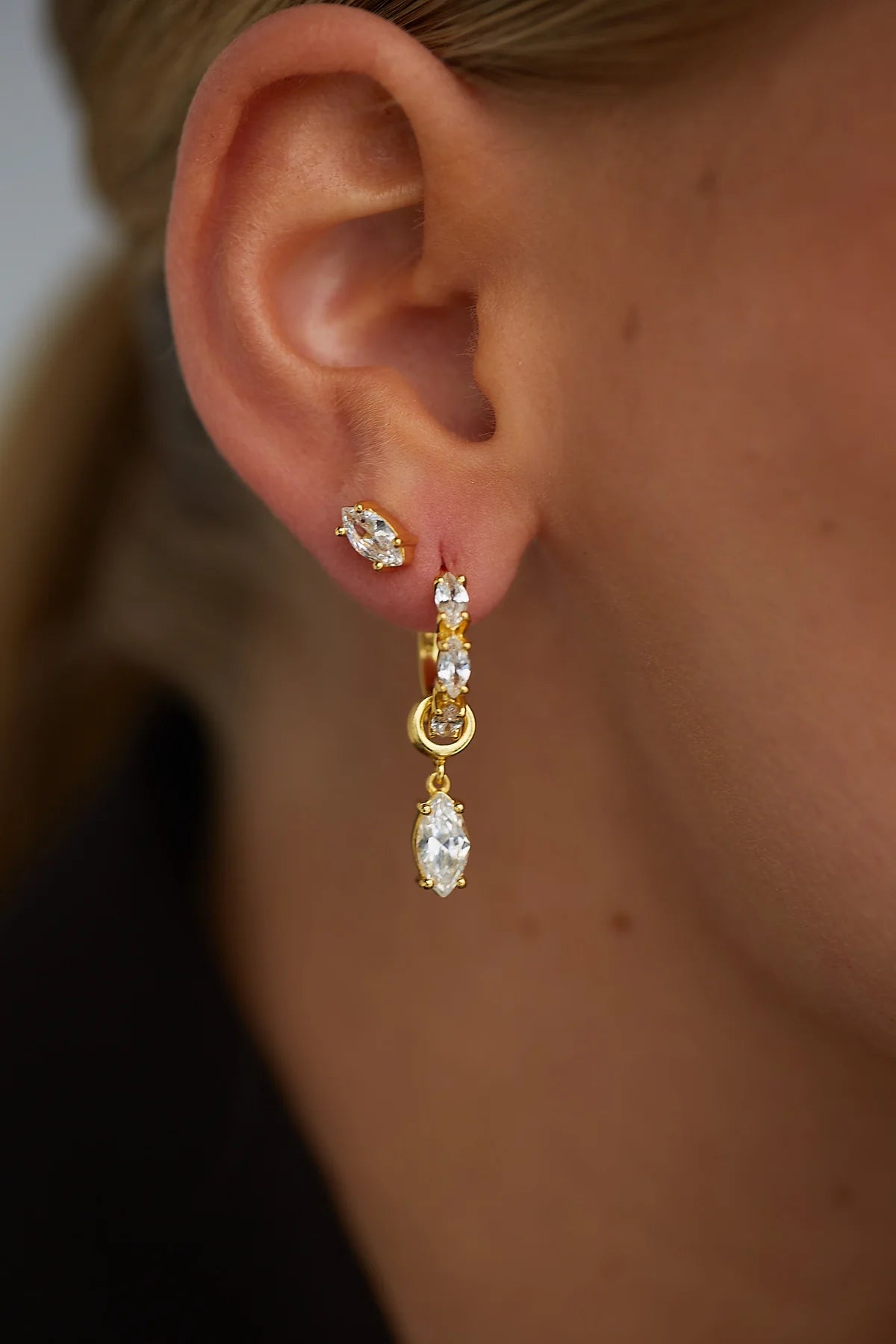 Buy Lola Knight - Eve - Cubic Zirconia Stud Earrings - 18ct Gold online | The White Collection Australia