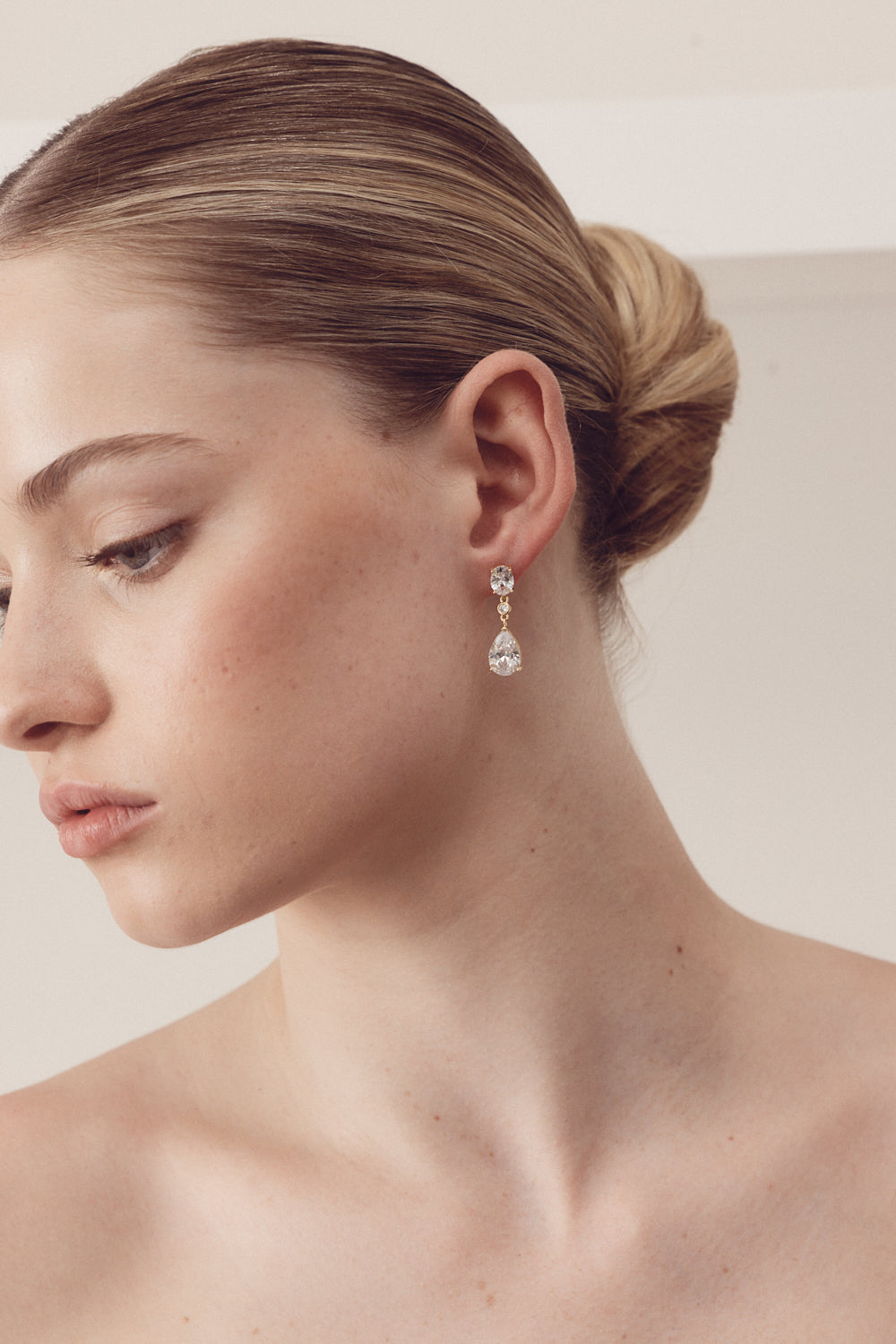 Buy Ramona - Teardrop and Oval Crystal Bridal Earrings online | The White Collection Australia