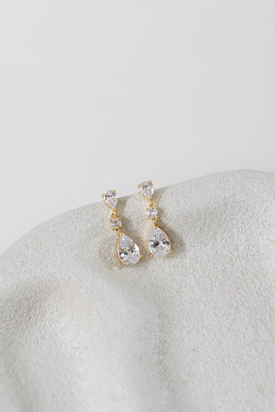 Buy Rayna - Classic Pear Shaped Crystal Drop Bridal Earrings online | The White Collection Australia