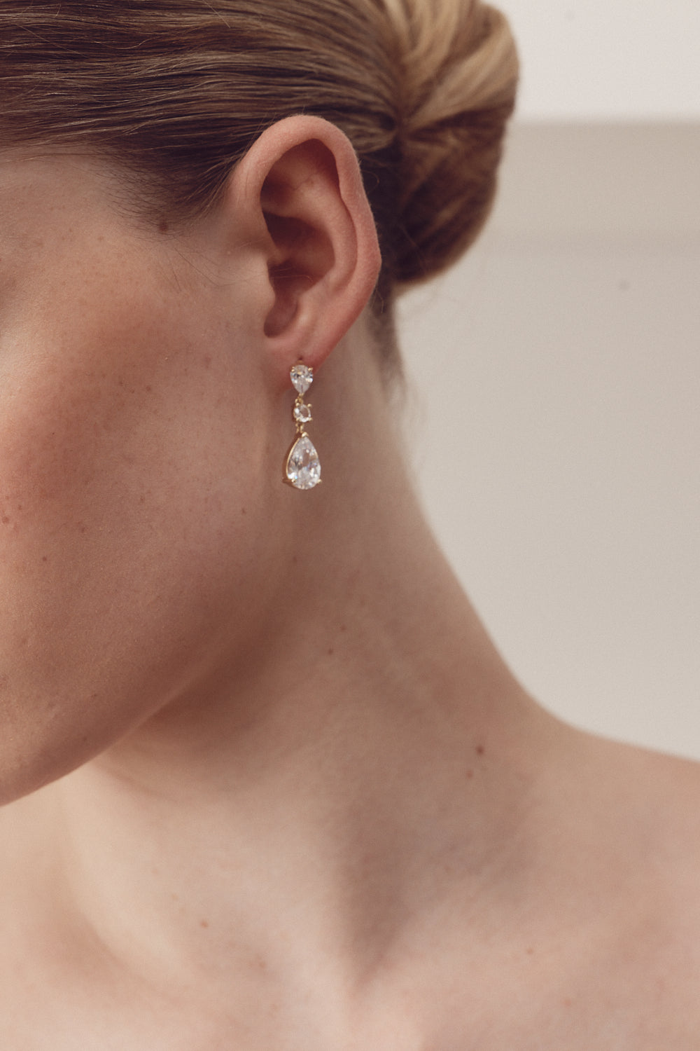 Buy Rayna - Classic Pear Shaped Crystal Drop Bridal Earrings online | The White Collection Australia