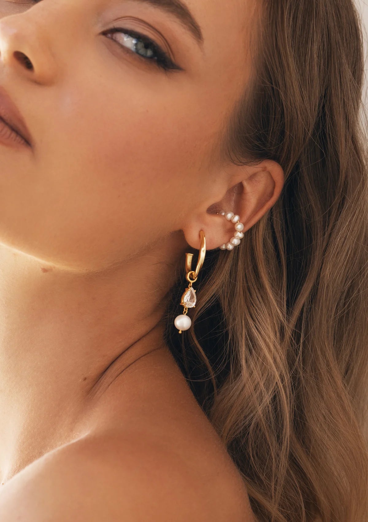 Buy Lola Knight - Aspen - Pearl Bridal Ear Cuff - 18K Gold online | The White Collection Australia