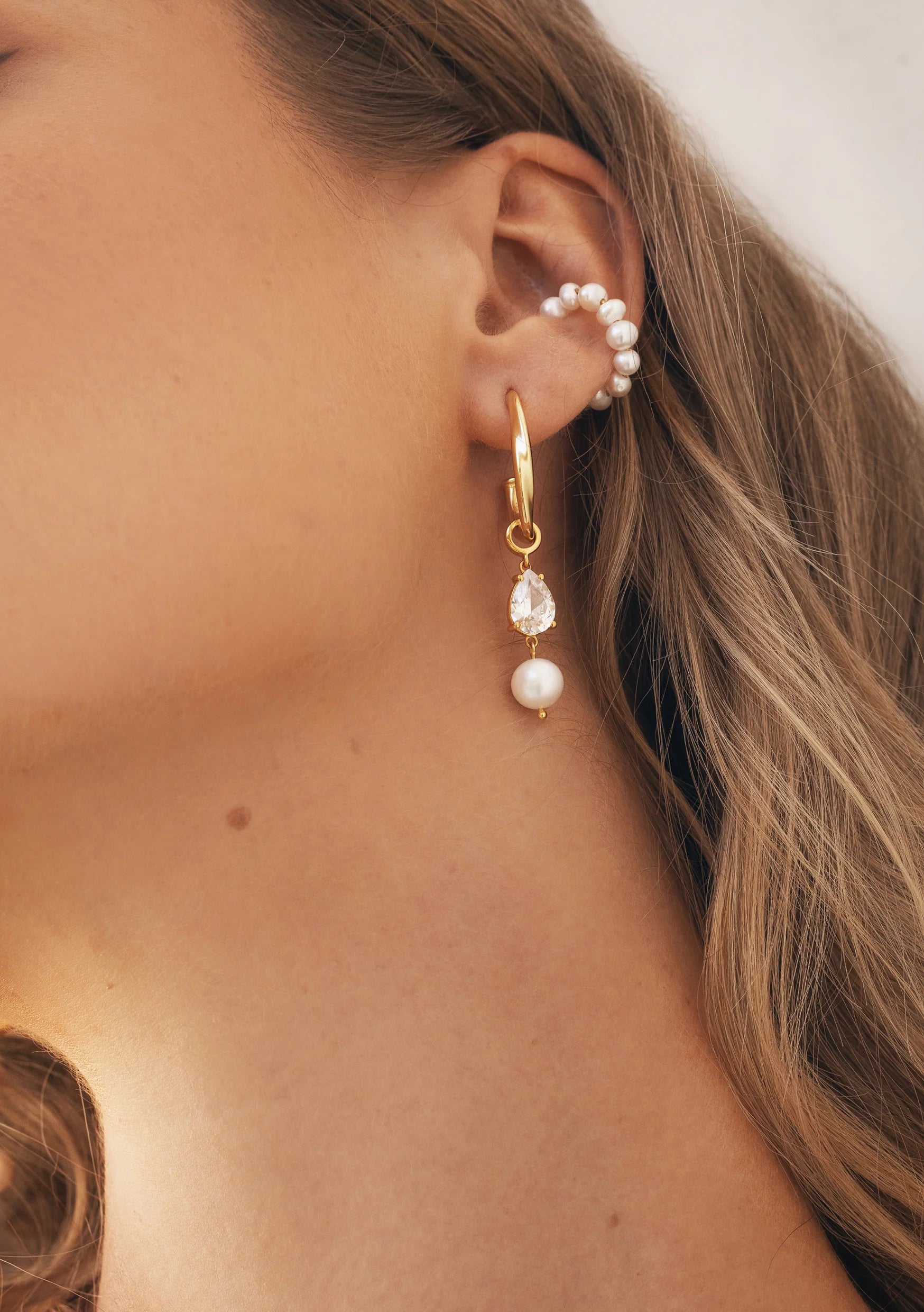 Buy Lola Knight - Aspen - Pearl Bridal Ear Cuff - 18K Gold online | The White Collection Australia
